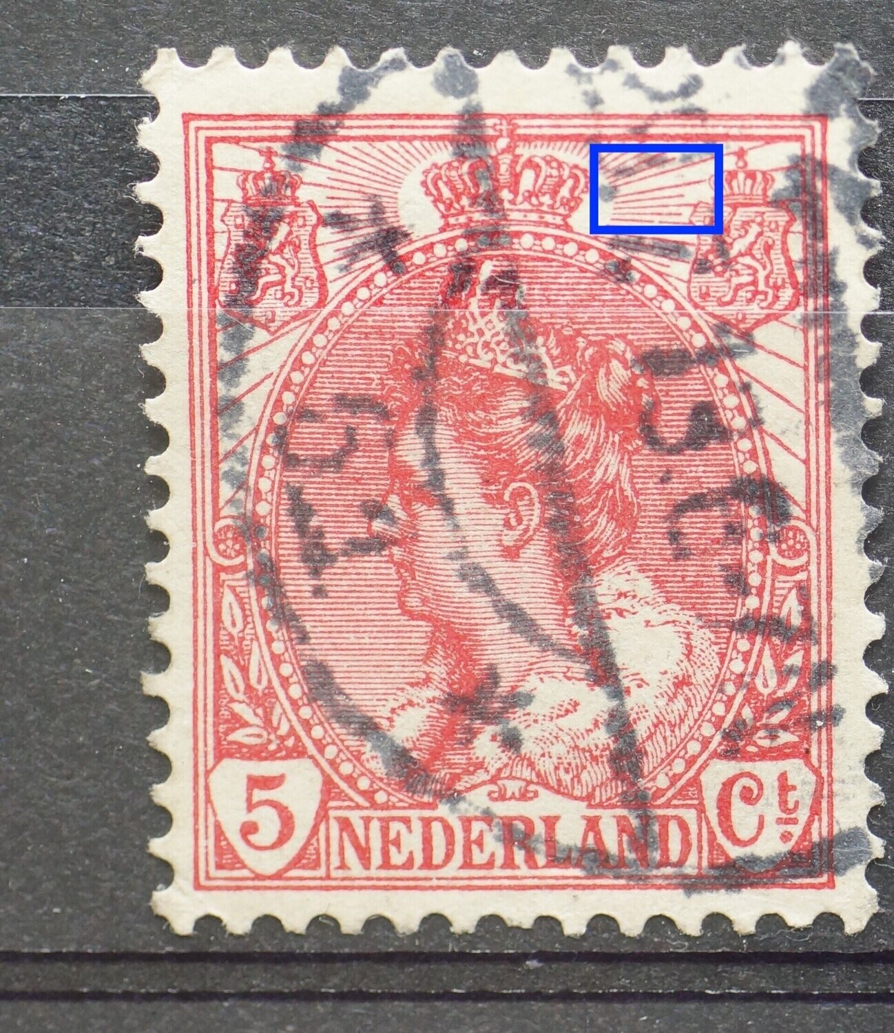 NVPH 60 - ontbrekende straal, rechts