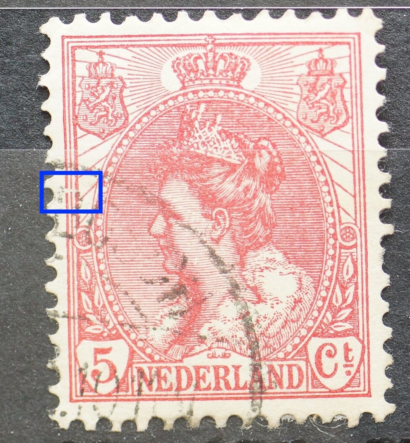 NVPH 60 - breuk in kaderlijnen links NVPH 60 - breuk in kaderlijnen links