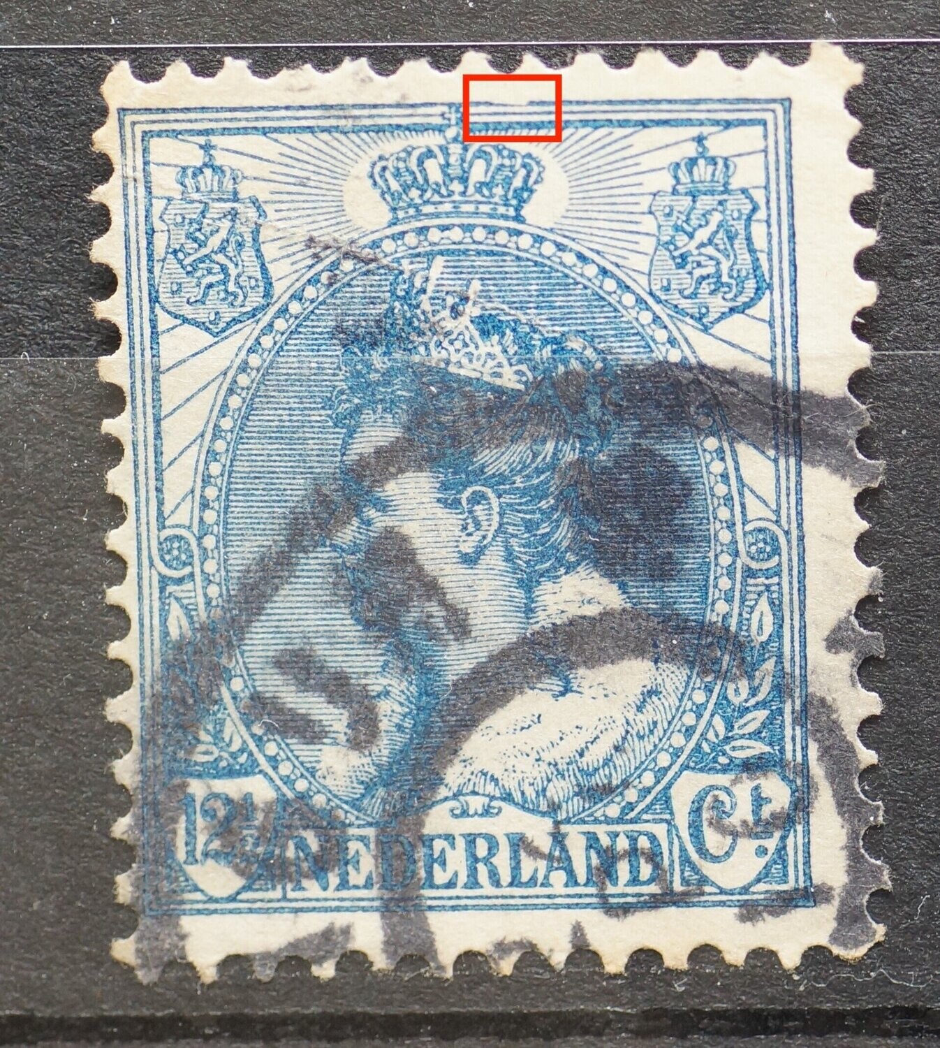 NVPH 63 - beschadigde kaderlijn, boven