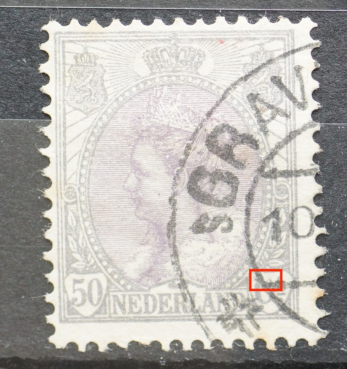 NVPH 75 - witte vlek in bovenzijde C van Ct.