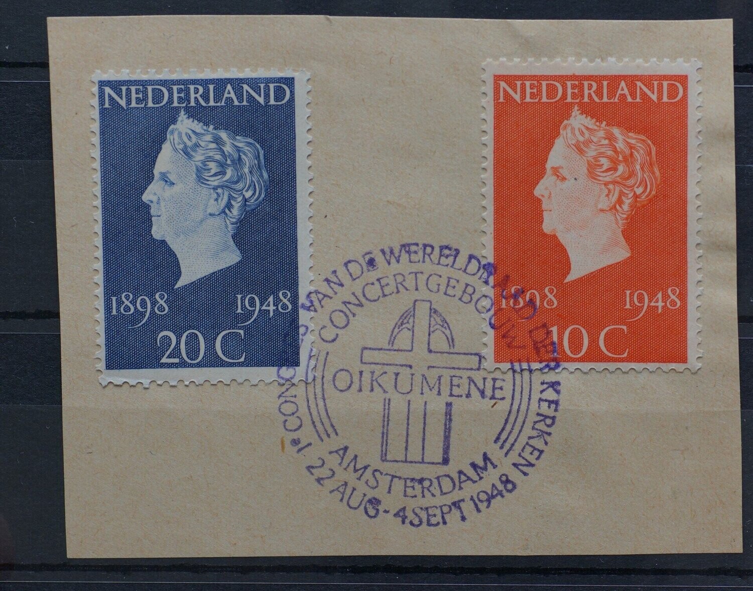 ReclamehandstempelWereldraad van Kerken Amsterdam op NVPH 504/505