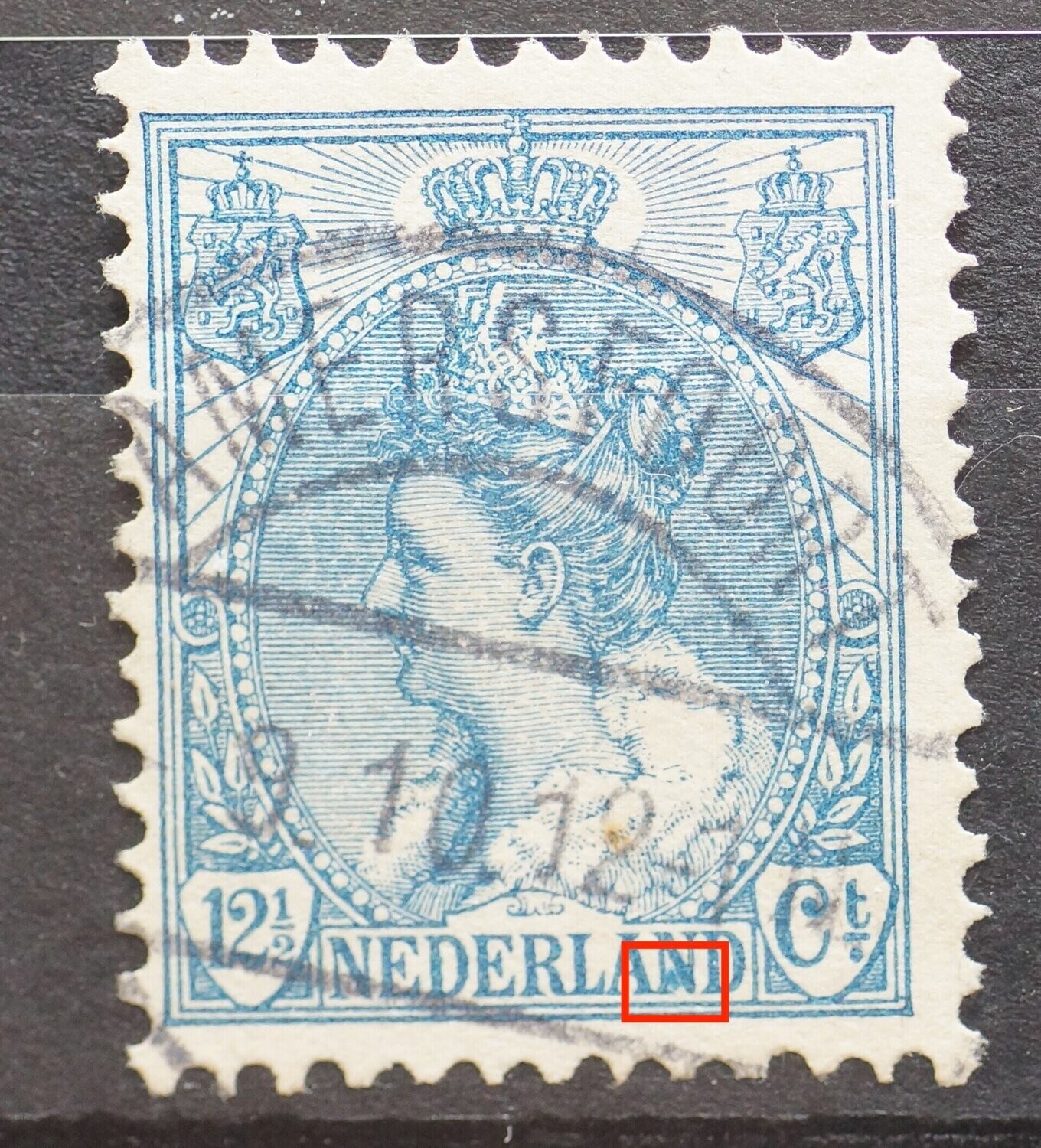 NVPH 63 - o.a. blauwe vlek in tweede N van NEDERLAND