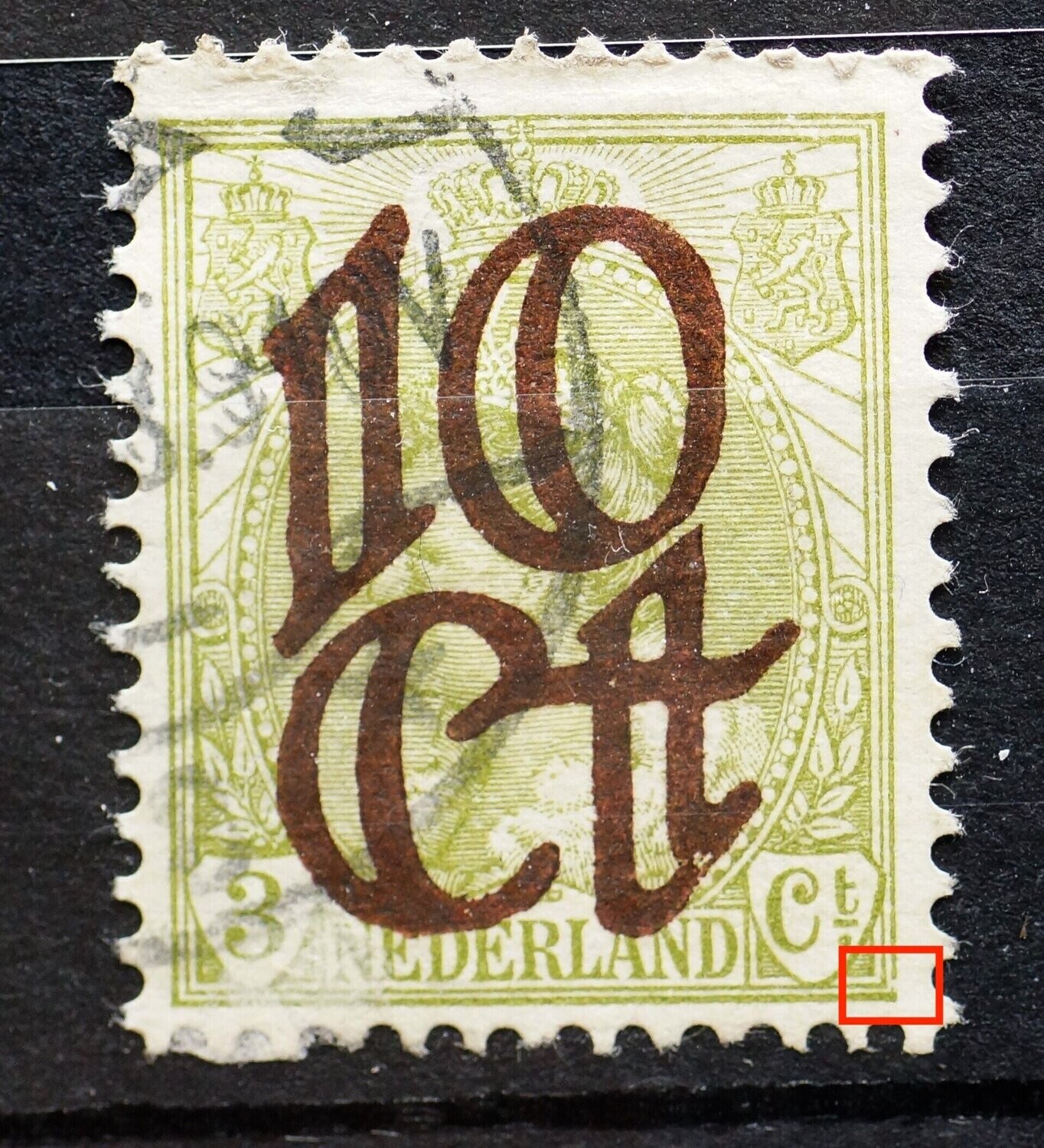 NVPH 116 - breuk in kaderlijn rechts van Ct.