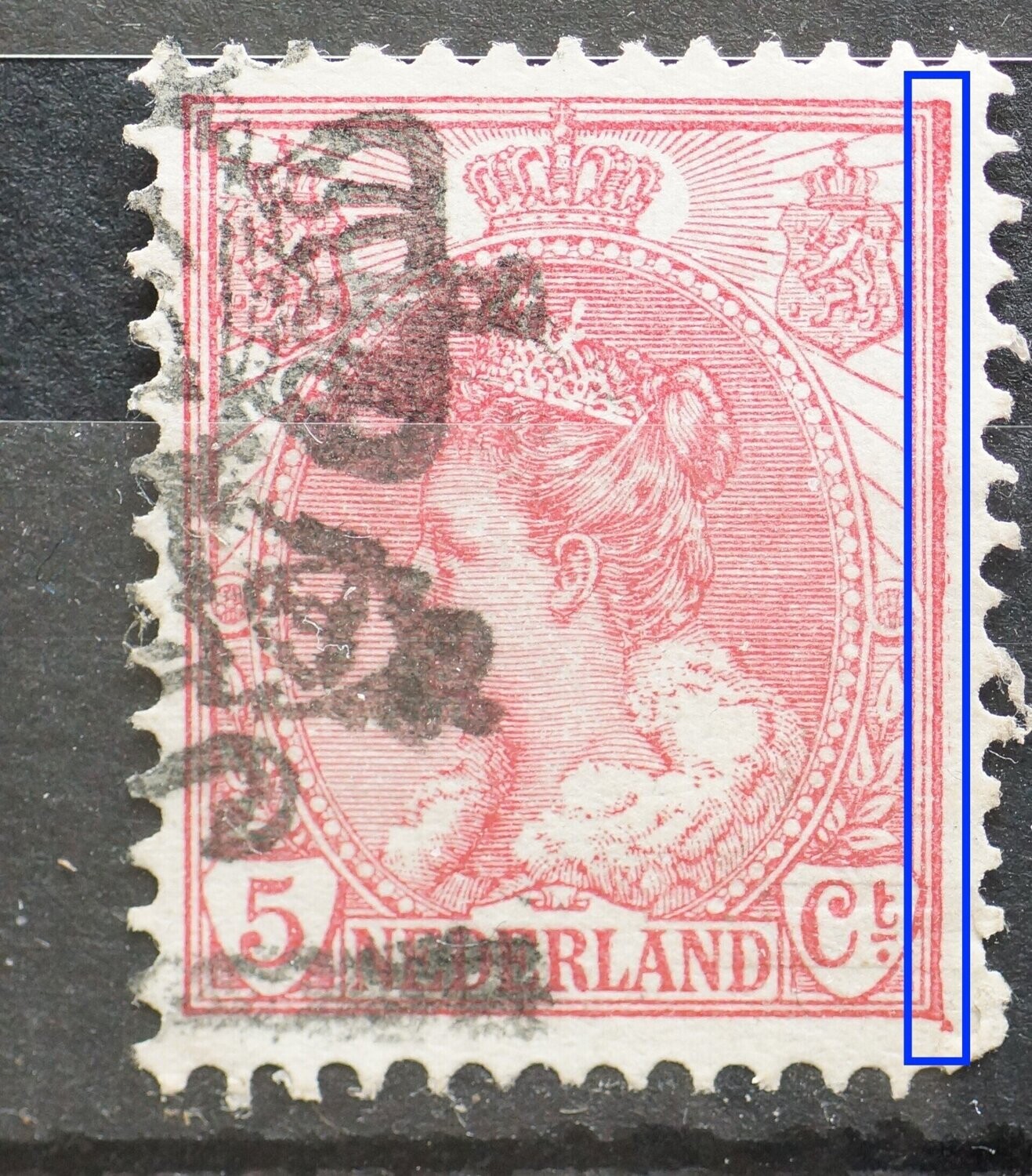 NVPH 60 - extra brede kaderlijn rechts