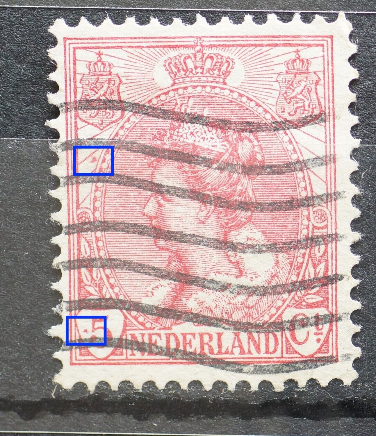 NVPH 60 - rode vlekken, o.a. links van de 5