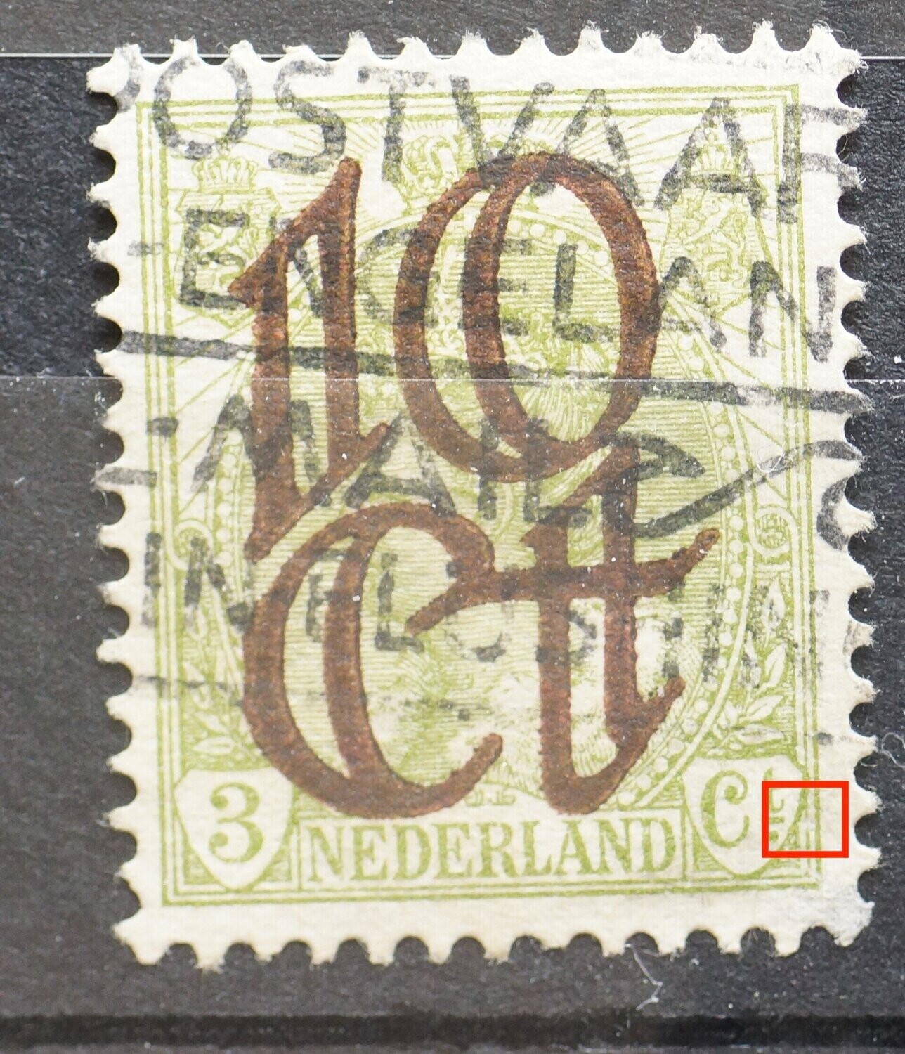 NVPH 116 - breuk in kaderlijn rechts van Ct.