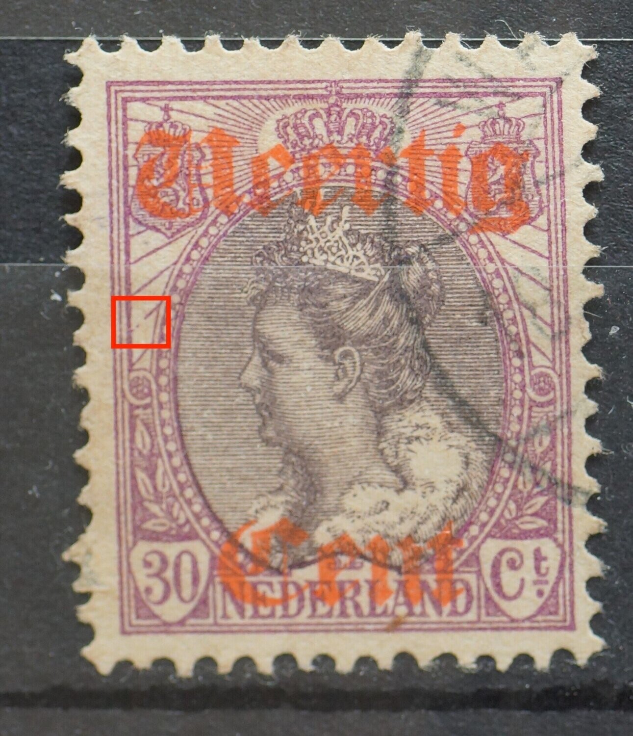 NVPH 102 - breuk in straal links