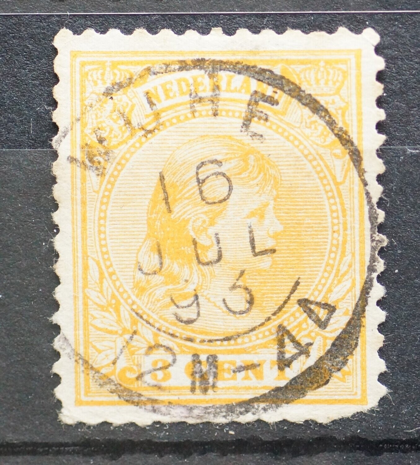 Tweeletterstempel Wijhe op NVPH 34 (fraai)