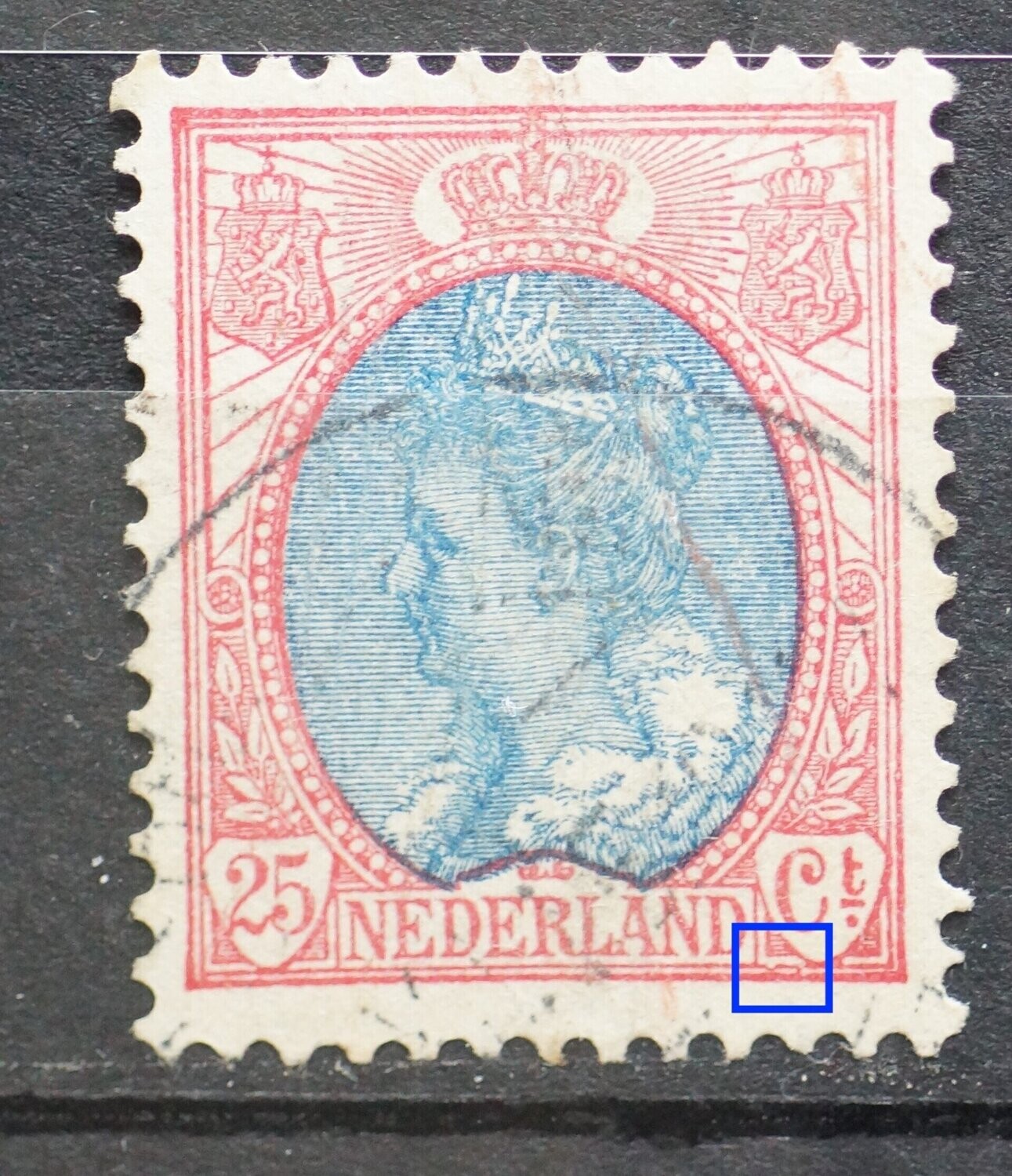 NVPH 71 - beschadigde kaderlijnen rechts onder Ct.