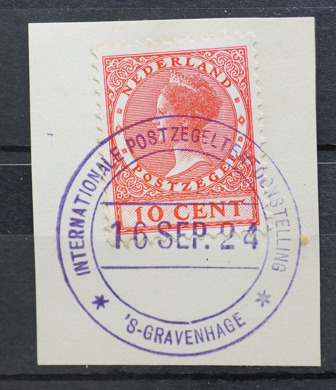 Reclamehandstempel Int. Postzegeltentoonstelling Den Haag op NVPH 153