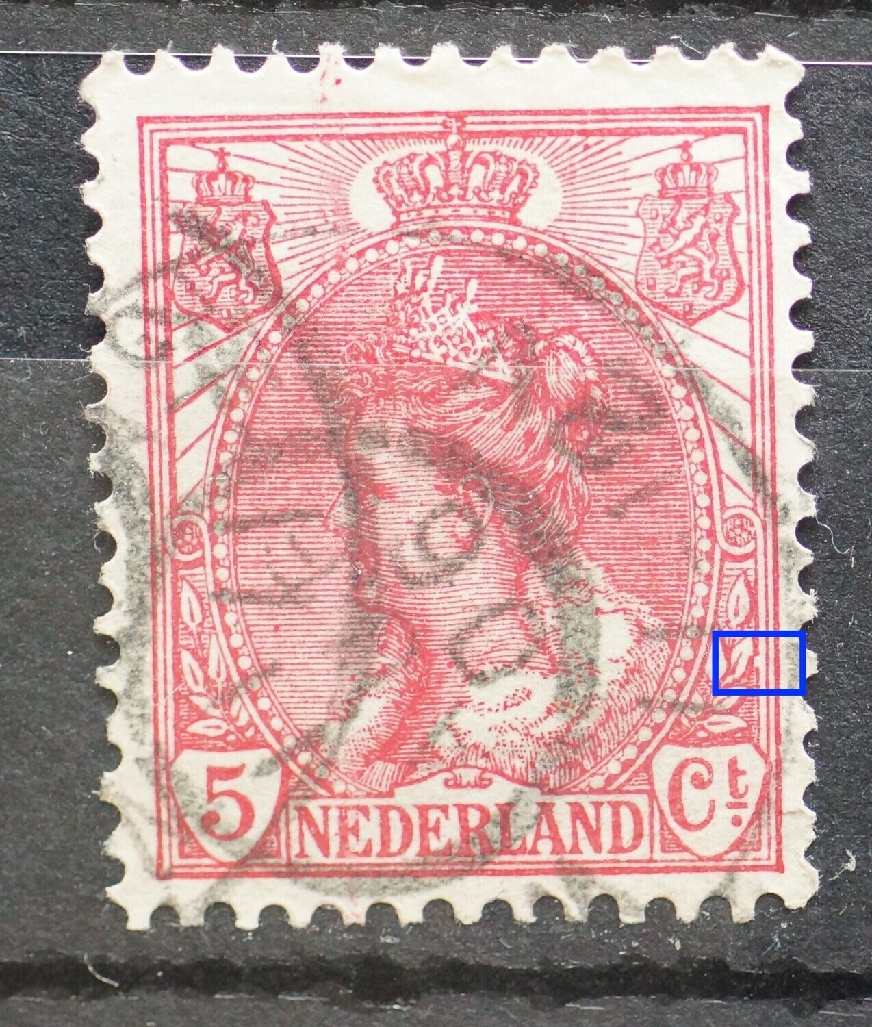 NVPH 60 - hapje uit arcering rechts van bladeren