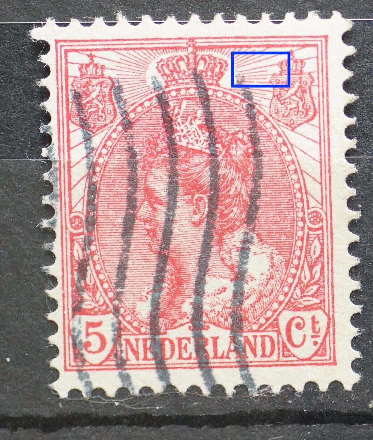 NVPH 60 - ontbrekende straal rechts