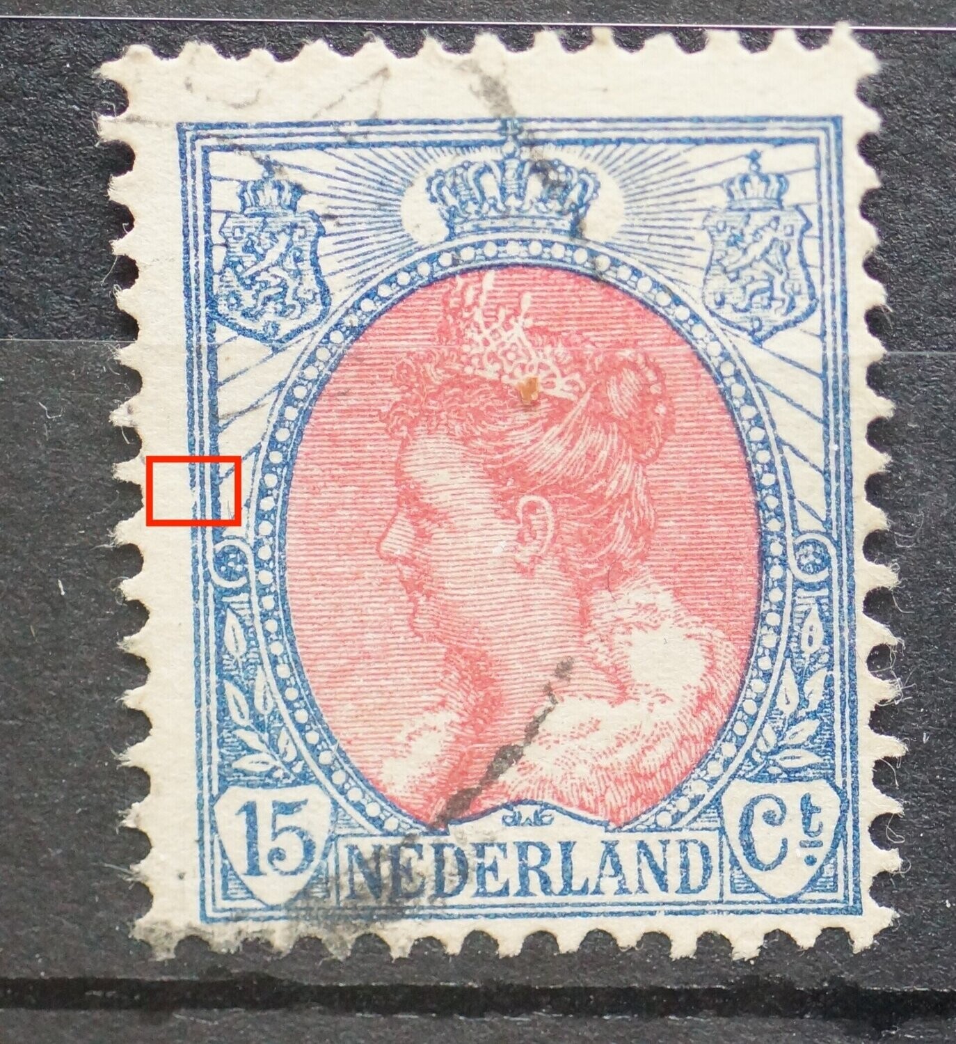 NVPH 65 - breuk in kaderlijn links NVPH 65 - breuk in kaderlijn links