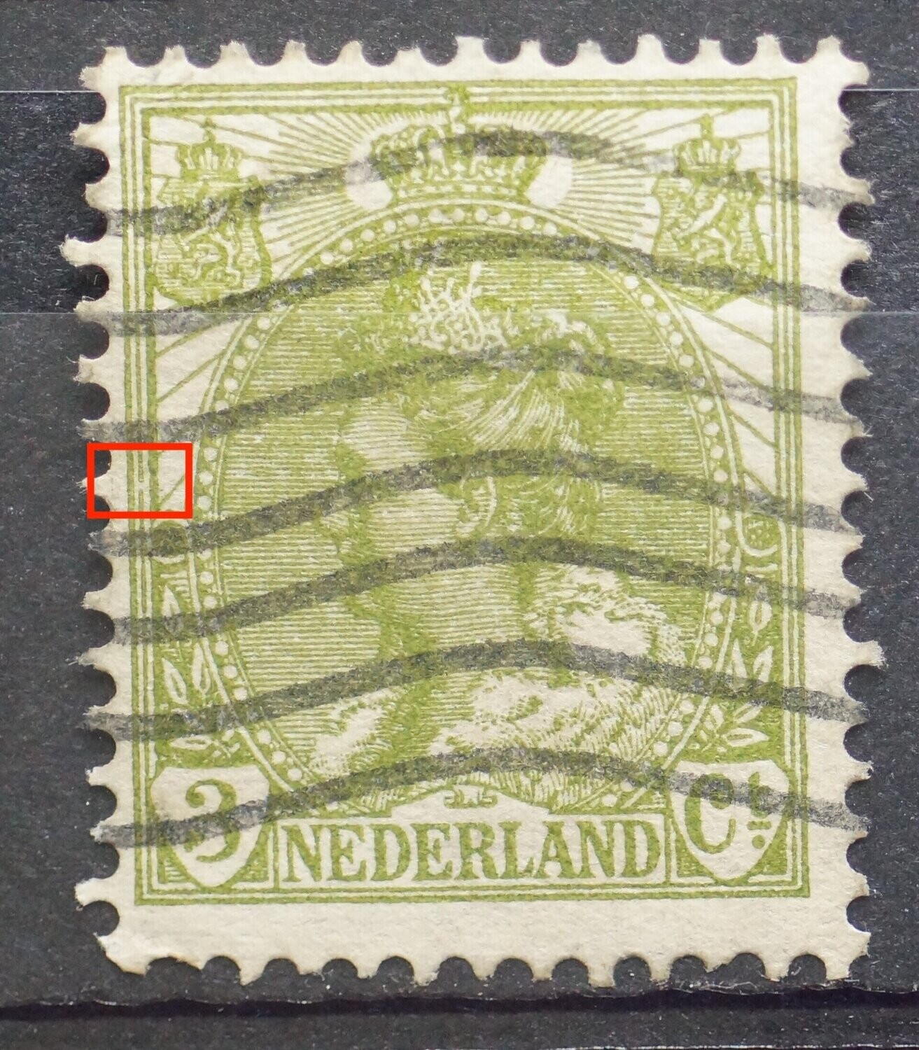 NVPH 57 - breuk in kaderlijn links NVPH 57 - breuk in kaderlijn links