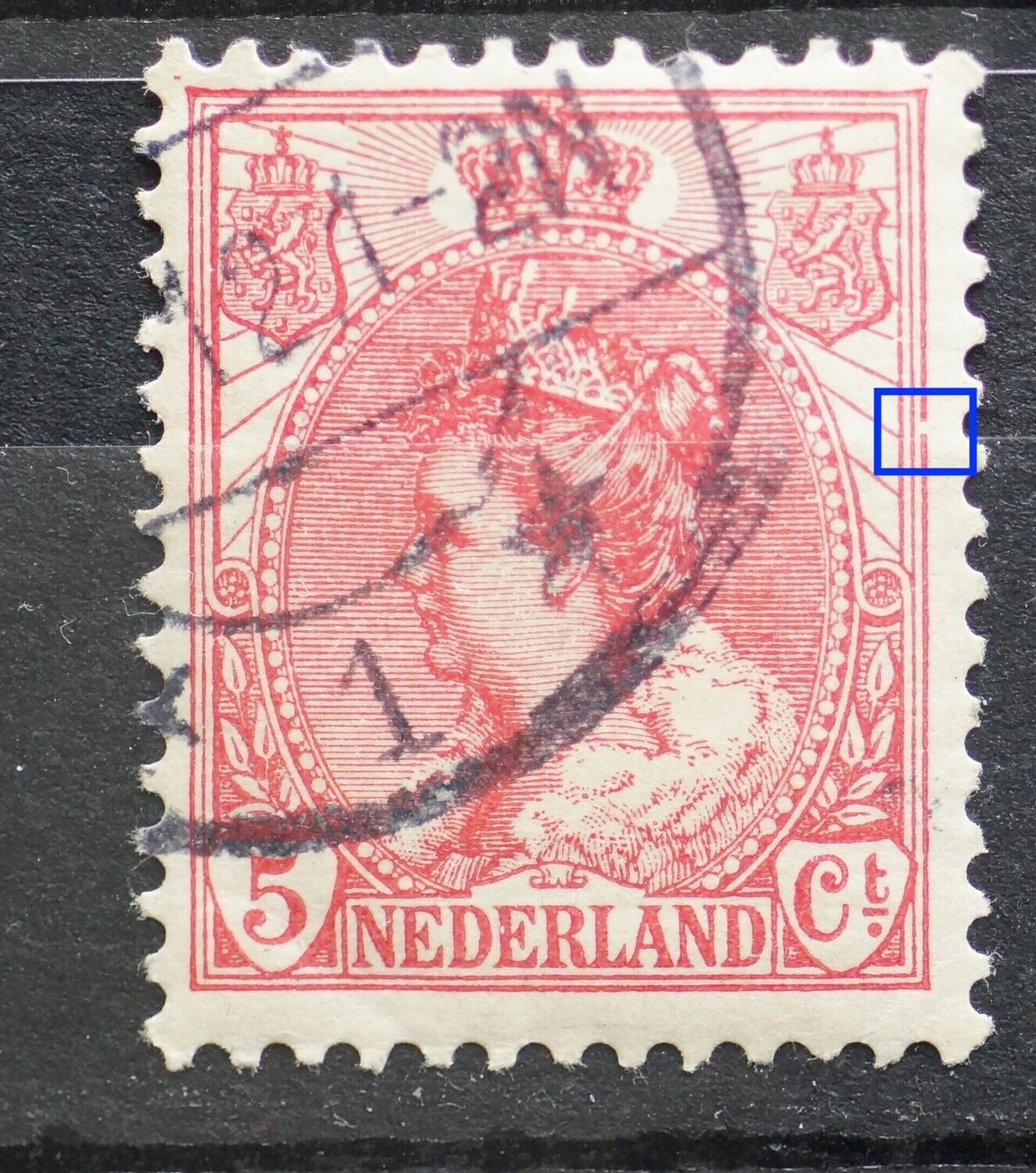 NVPH 60 - breuk in kaderlijn rechts