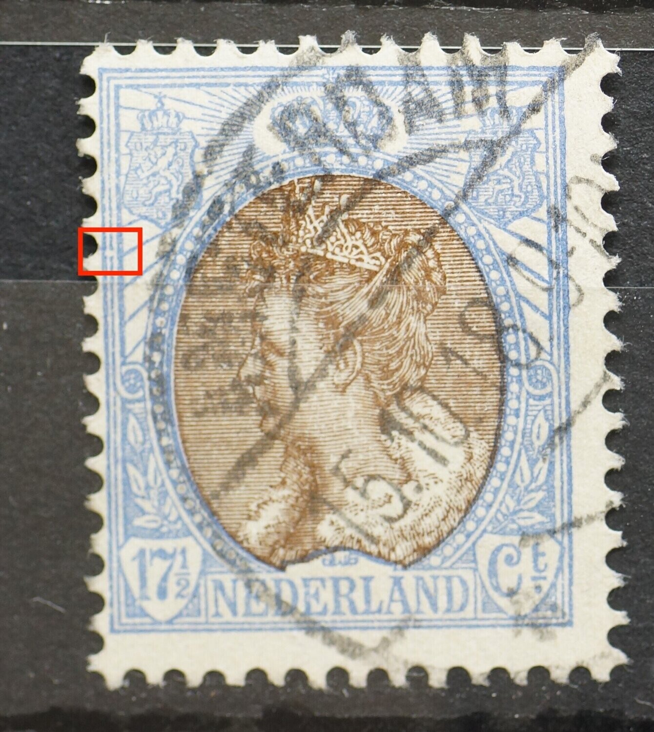 NVPH 67 - breuk in kaderlijn links NVPH 67 - breuk in kaderlijn links