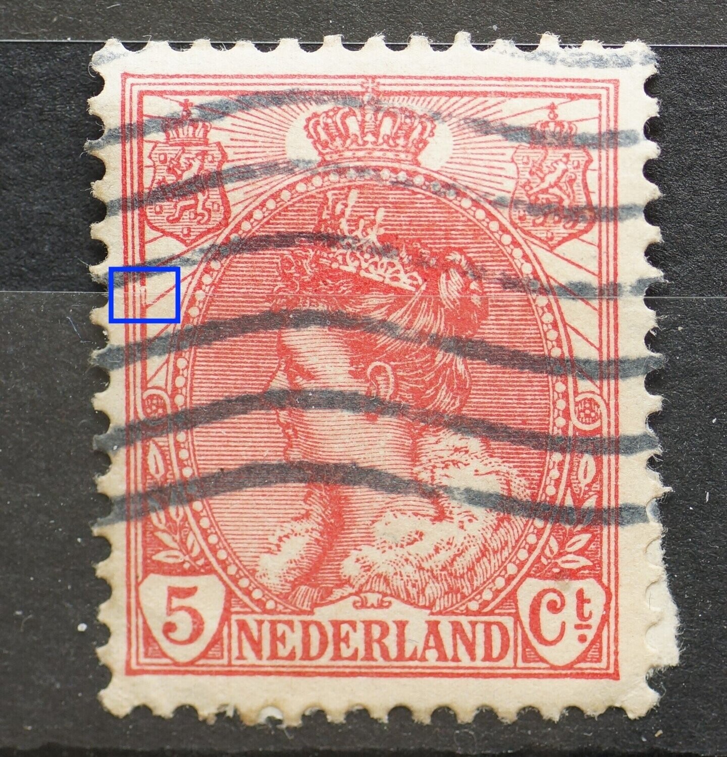 NVPH 60 - NVPH 60 - "spijker" in kaderlijn links