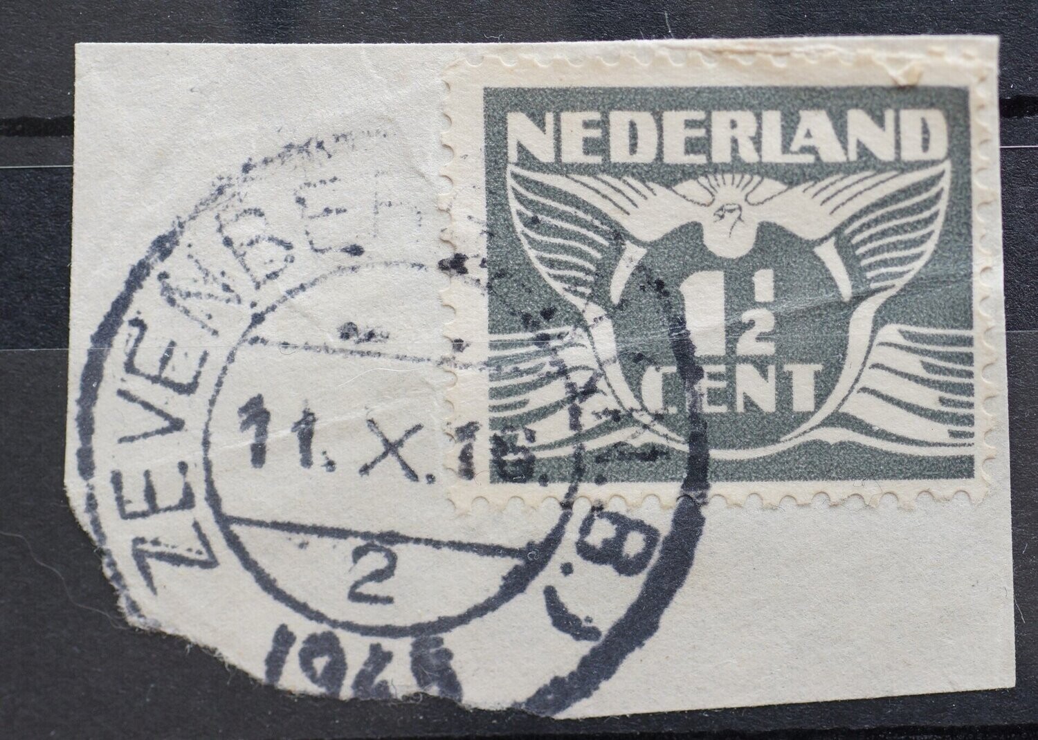 Zevenbergen (N.B.) 2 op NVPH 172. Open 4 van 1945. Zevenbergen (N.B.) 2 op NVPH 172. Open 4 van 1945.