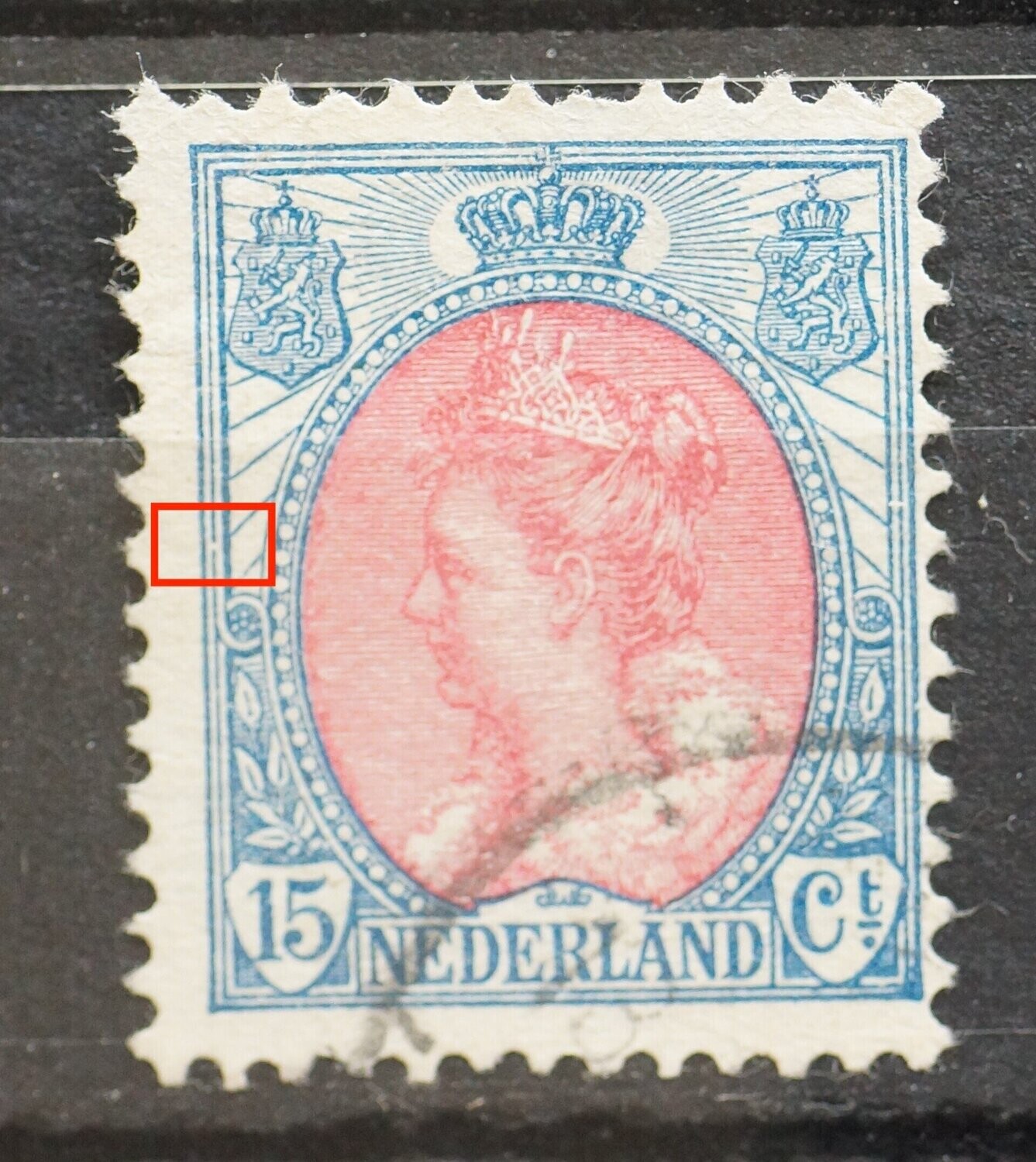 NVPH 65 - breuk in kaderlijn links NVPH 65 - breuk in kaderlijn links