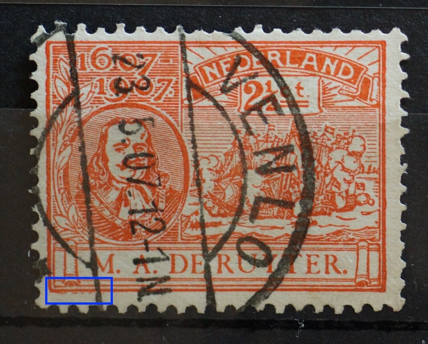 NVPH 89 - extra stippellijntje onder zegelbeeld, links