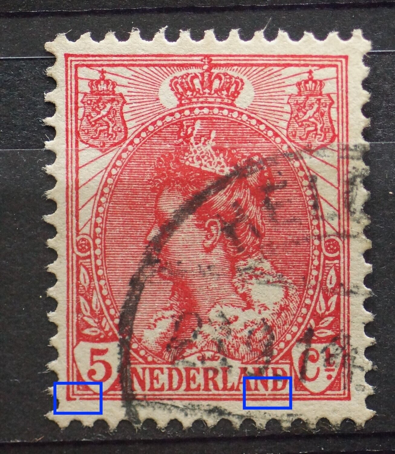 NVPH 60 - breuken in kaderlijnen onder NVPH 60 - breuken in kaderlijnen onder