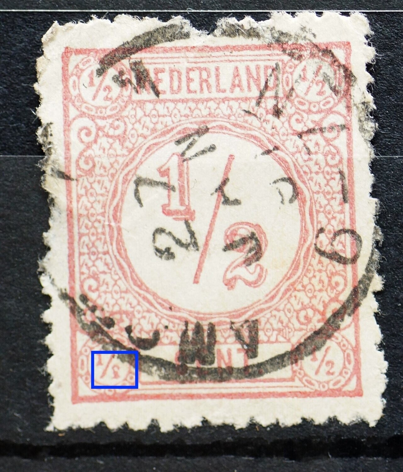 NVPH 30 (fraai) - geretoucheerde 2 van 1/2 linksonder NVPH 30 (fraai) - geretoucheerde 2 van 1/2 linksonder