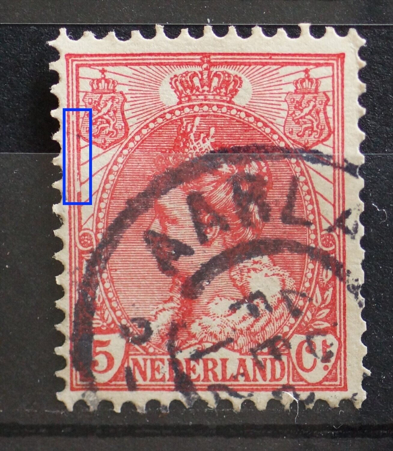 NVPH 60 - beschadigde kaderlijn links NVPH 60 - beschadigde kaderlijn links