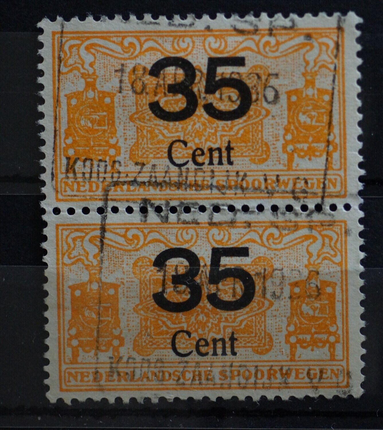 Spoorwegzegel 35 cent (paar) - Koog-Zaandijk