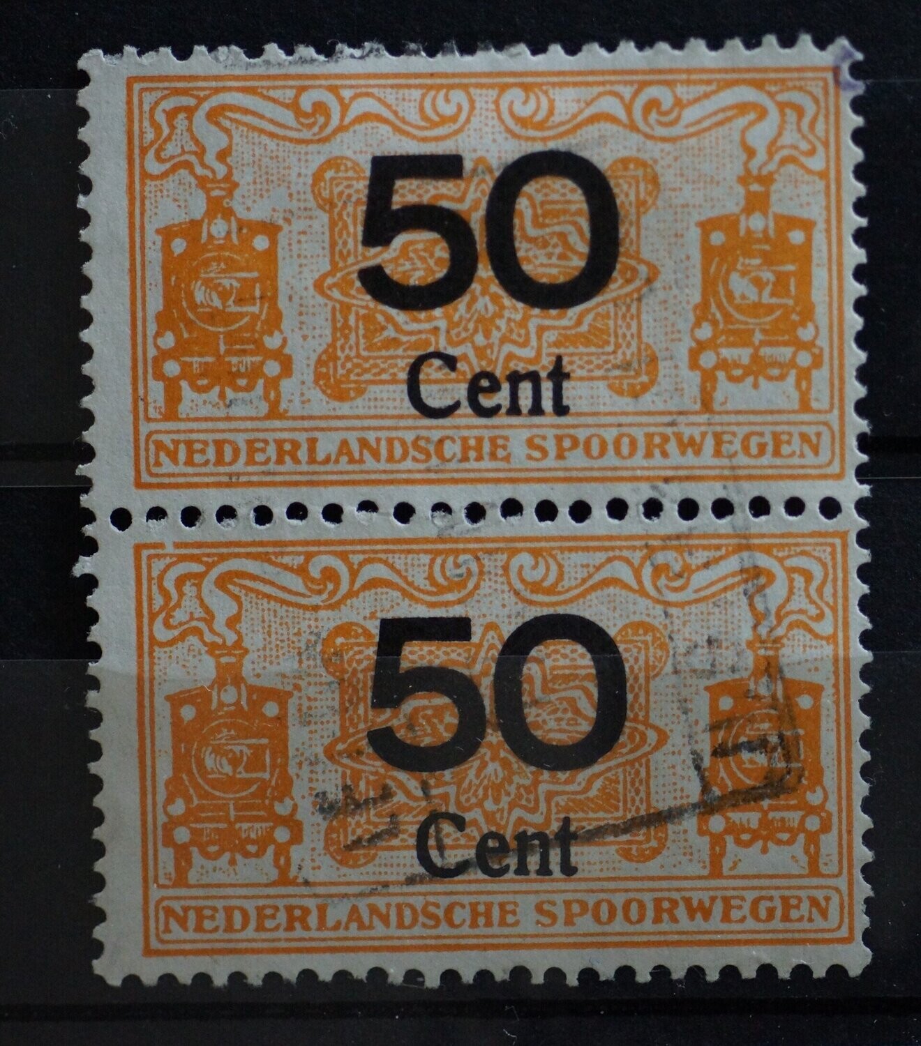 Spoorwegzegel 50 cent (paar) - Koog-Zaandijk Spoorwegzegel 50 cent (paar) - Koog-Zaandijk