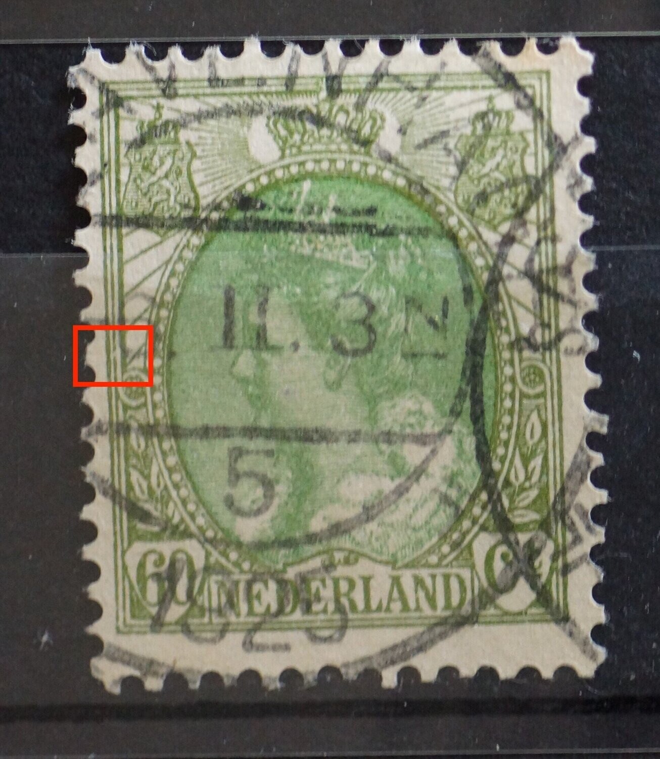 NVPH 76 - breuk in kaderlijn links NVPH 76 - breuk in kaderlijn links