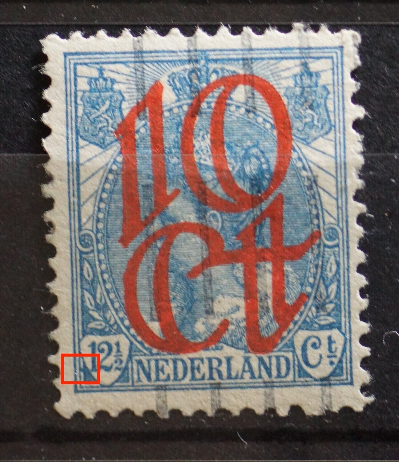 NVPH 118 - blauwe vlek voor 12 1/2