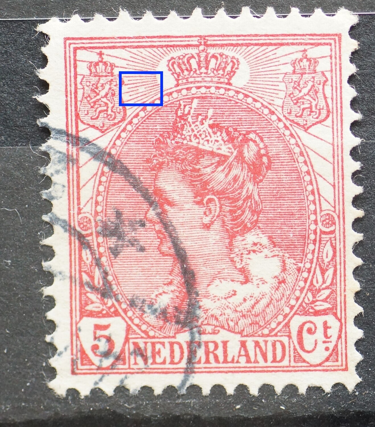 NVPH 60 - breuk in straal links van kroon NVPH 60 - breuk in straal links van kroon