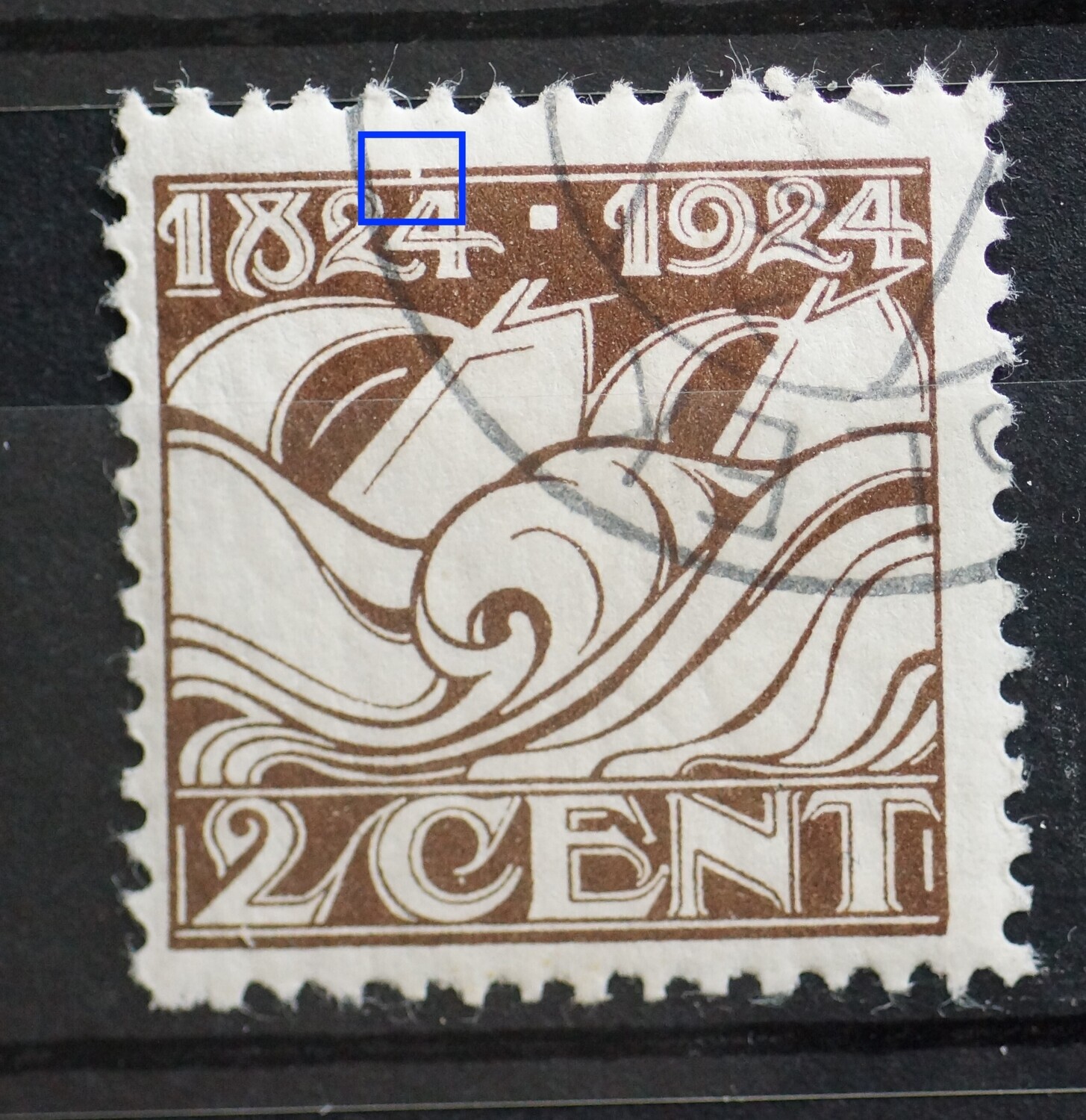 NVPH 139 - breuk in kaderlijn boven