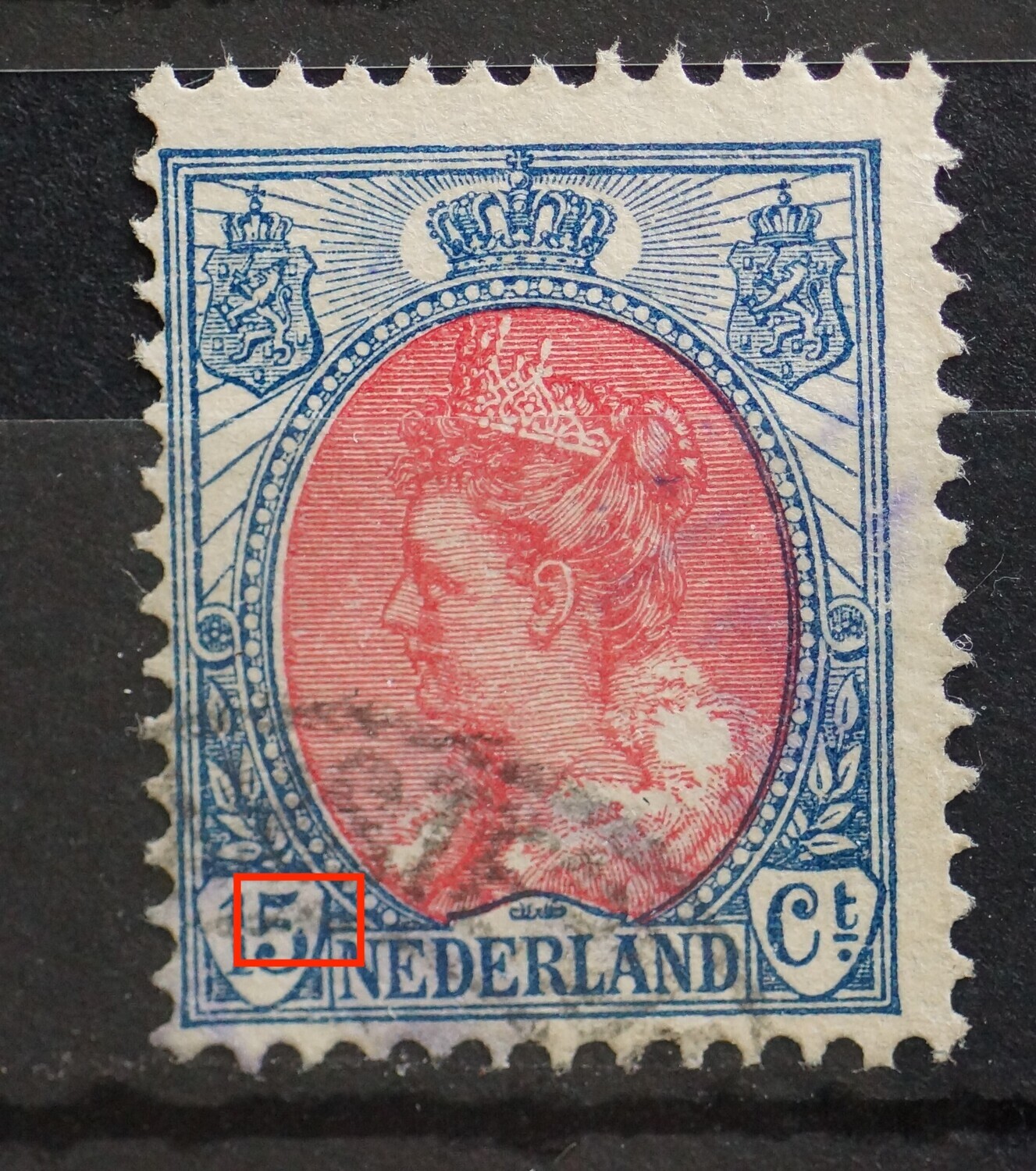 NVPH 65 - breuk in cijfer 5 NVPH 65 - breuk in cijfer 5