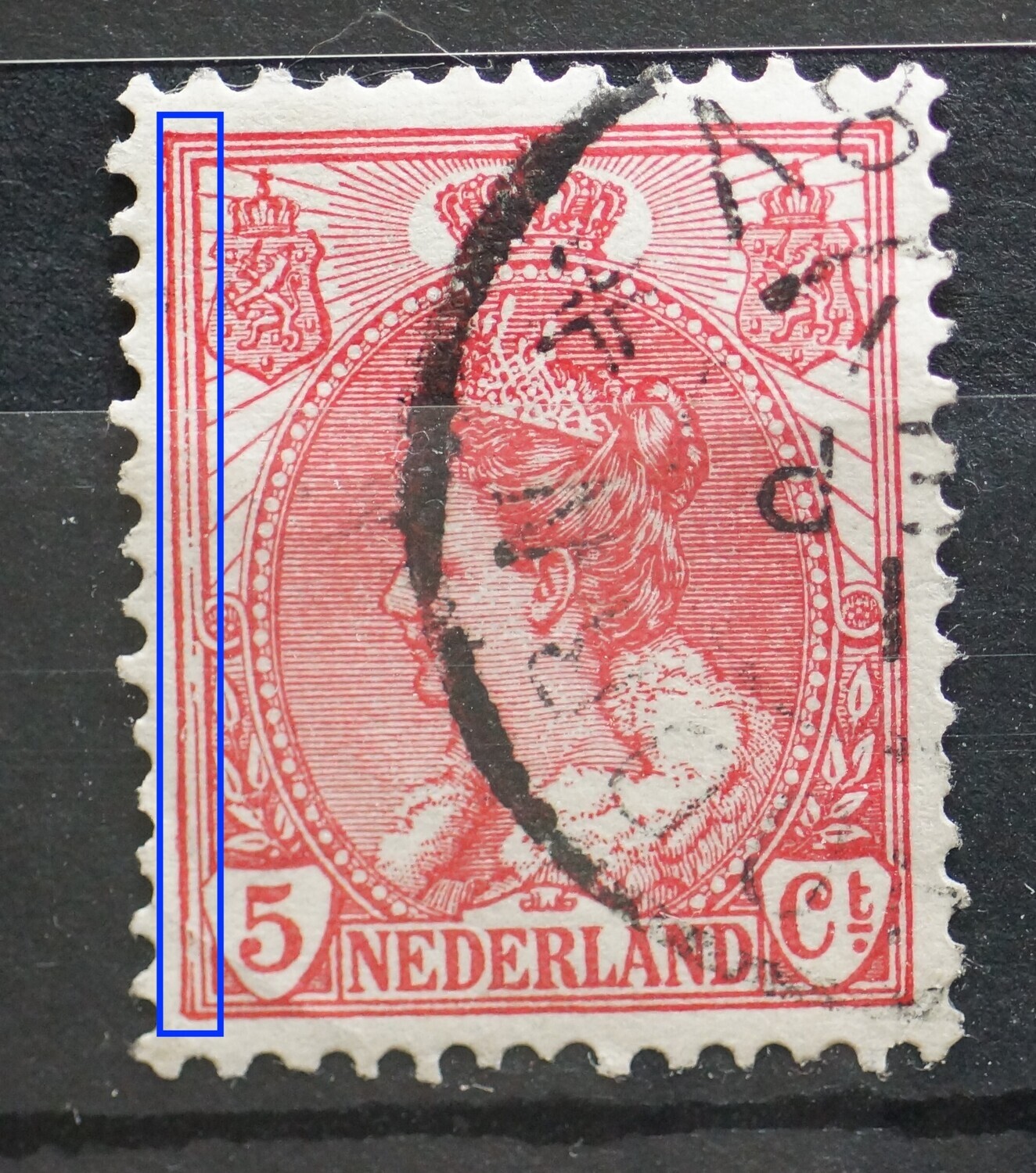 NVPH 60 - beschadigde linker kaderlijnen