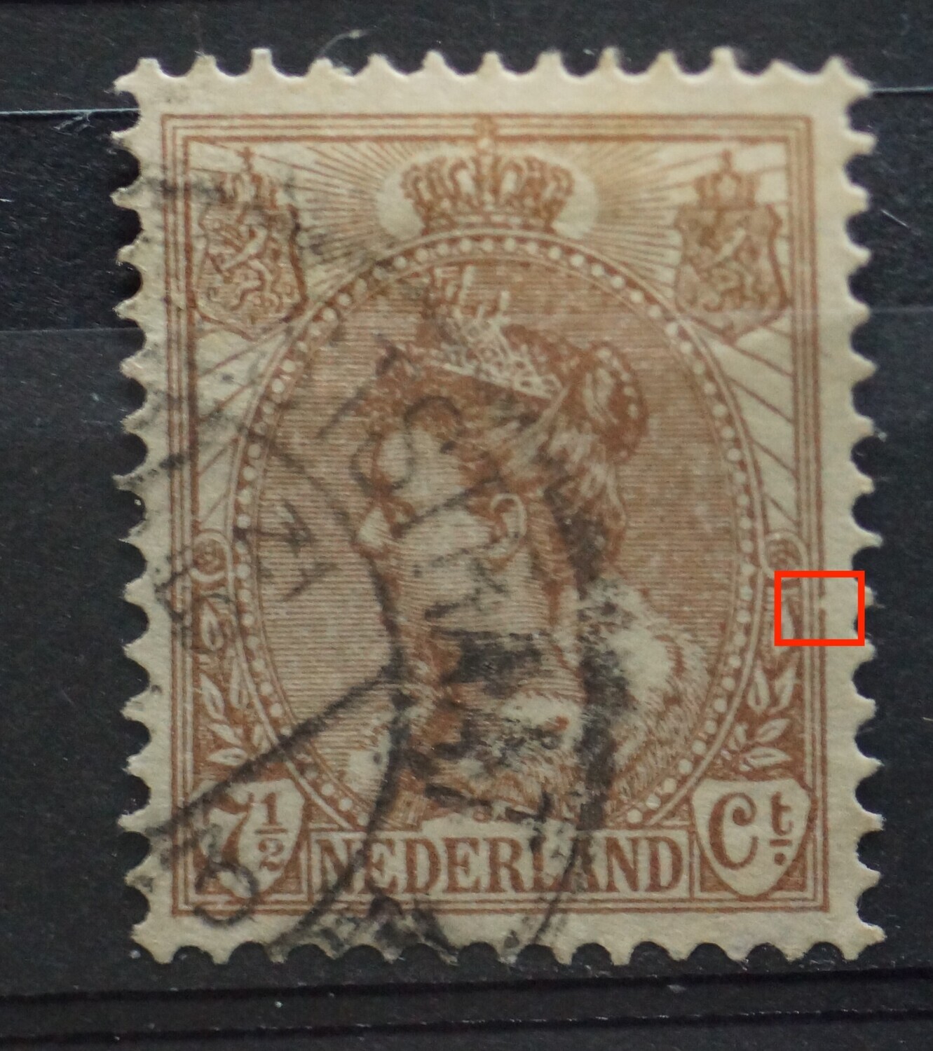NVPH 61 - breuk in kaderlijn rechts