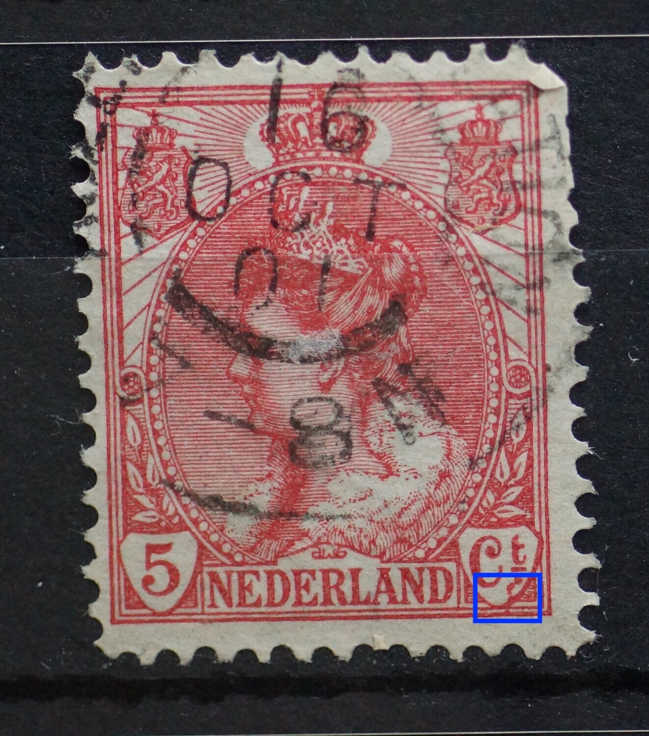 NVPH 60 - rode vlekken onder Ct.
