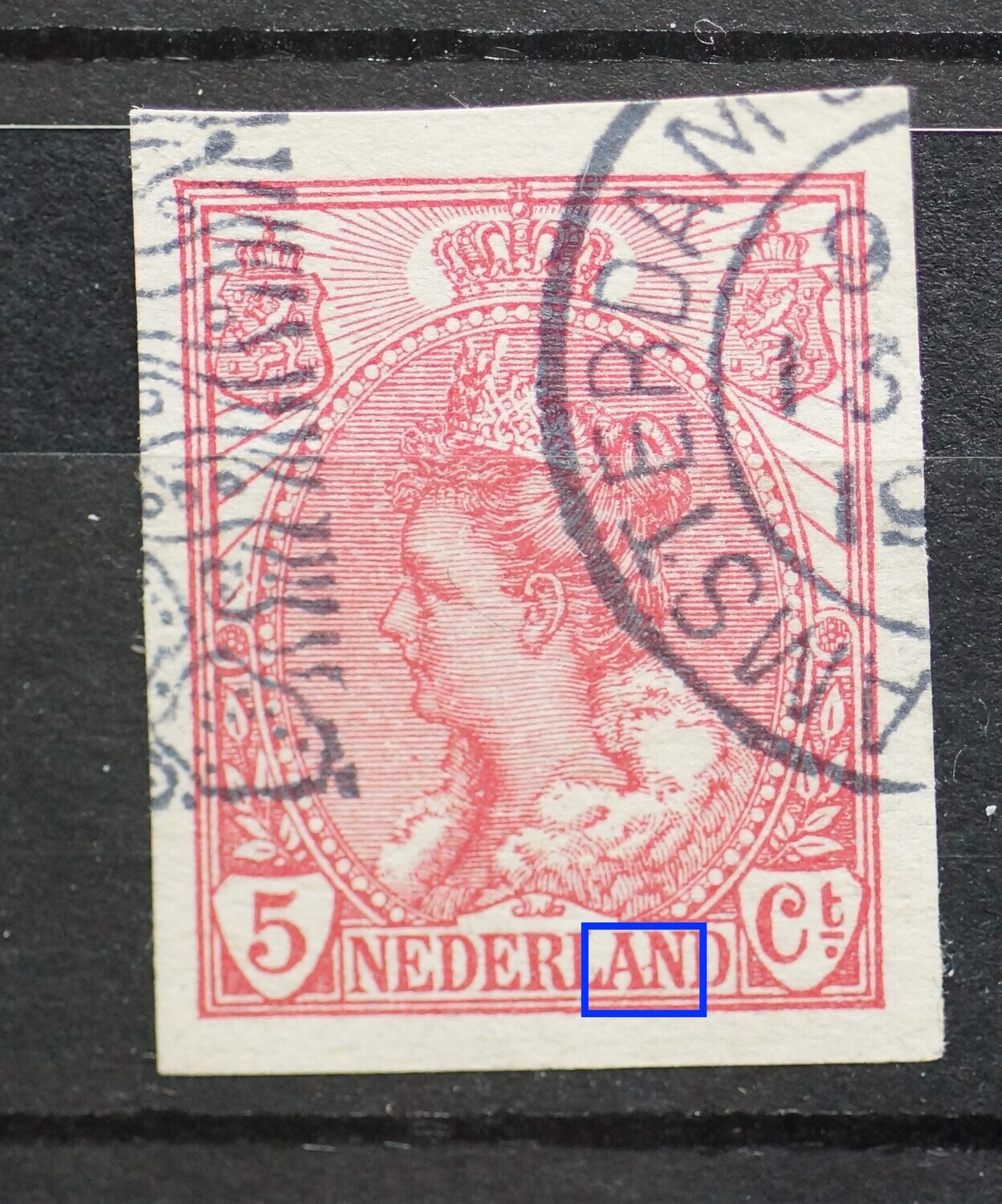 NVPH 82 - rode stippen tussen AN van NEDERLAND