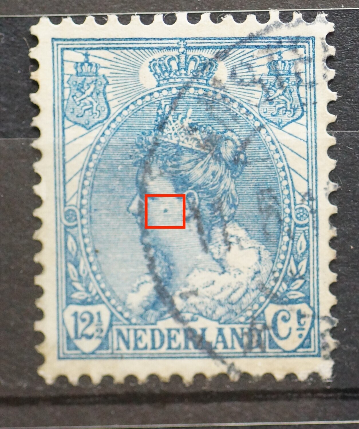 NVPH 63 - blauwe stip op de wang NVPH 63 - blauwe stip op de wang