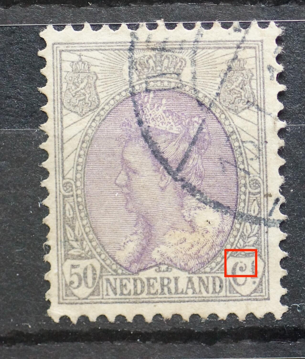 NVPH 75 - o.a. beschadigde bovenzijde C van Ct.