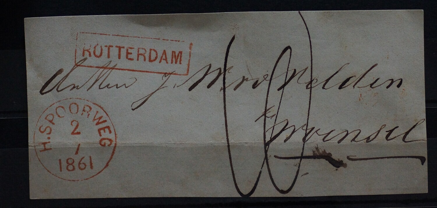 Rondstempel H.Spoorweg en halte stempel Rotterdam