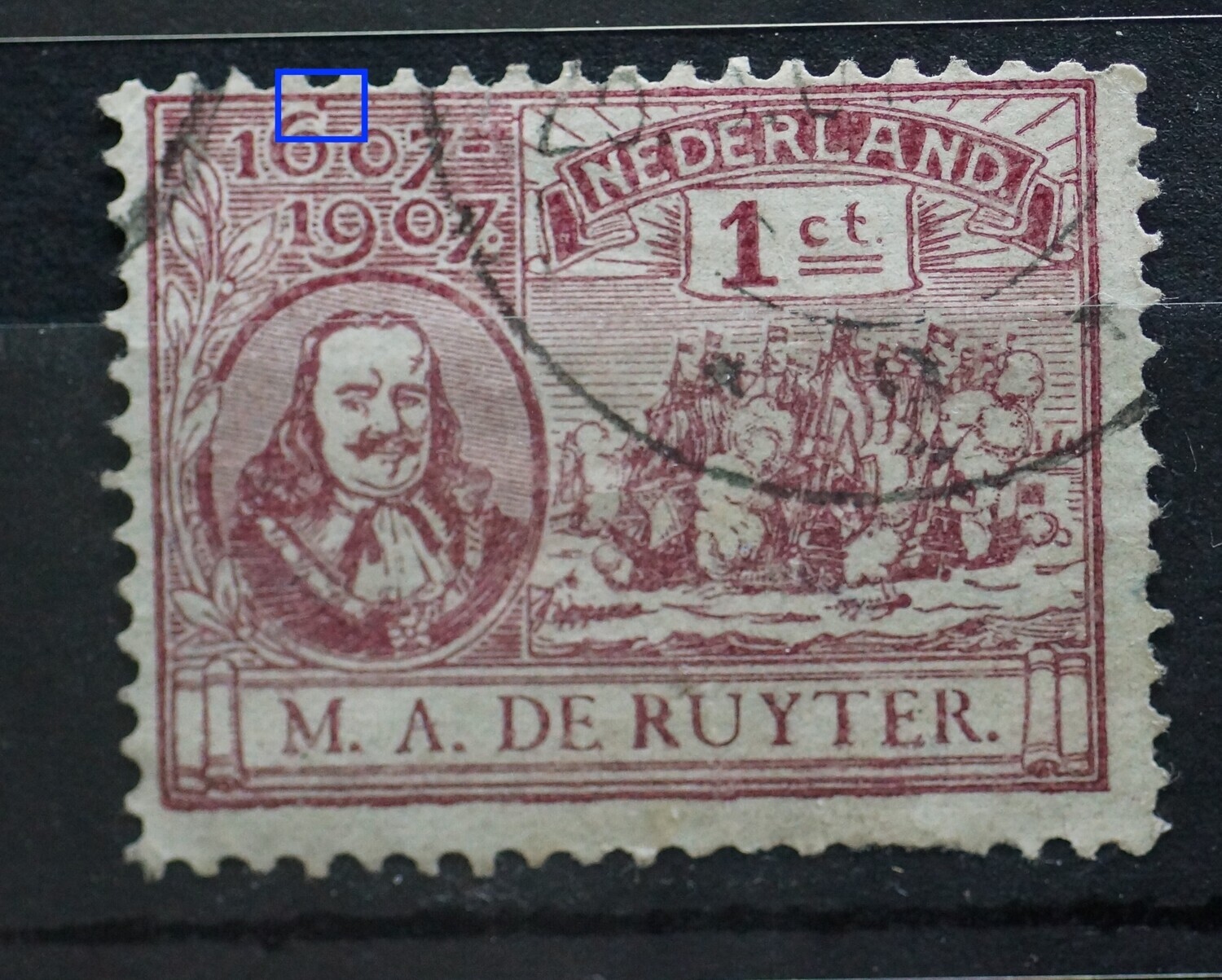 NVPH 88 - violette punt boven de 6 van 1607
