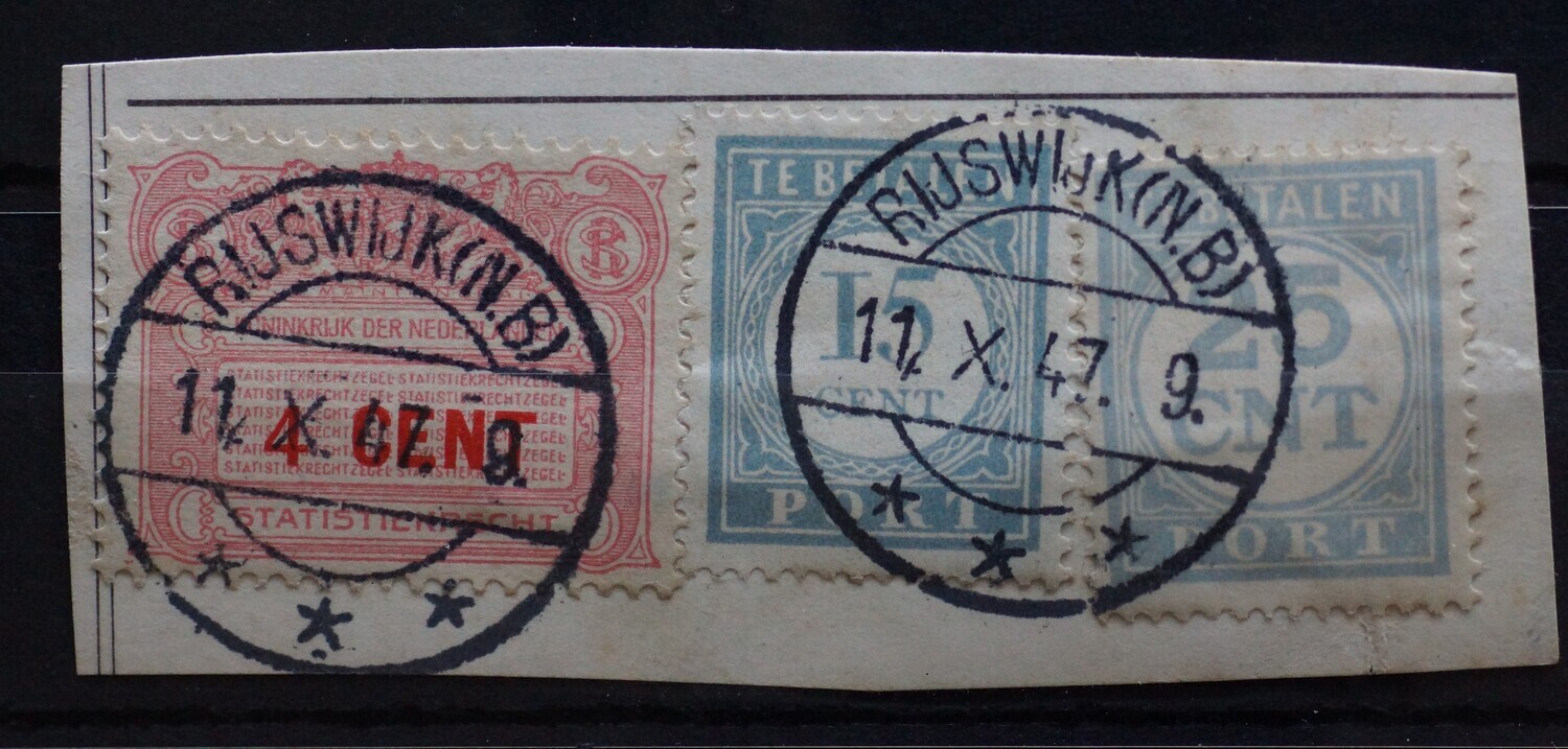 Rijswijk (N.B.) op statistiekzegel en portzegels (2 emissies!)