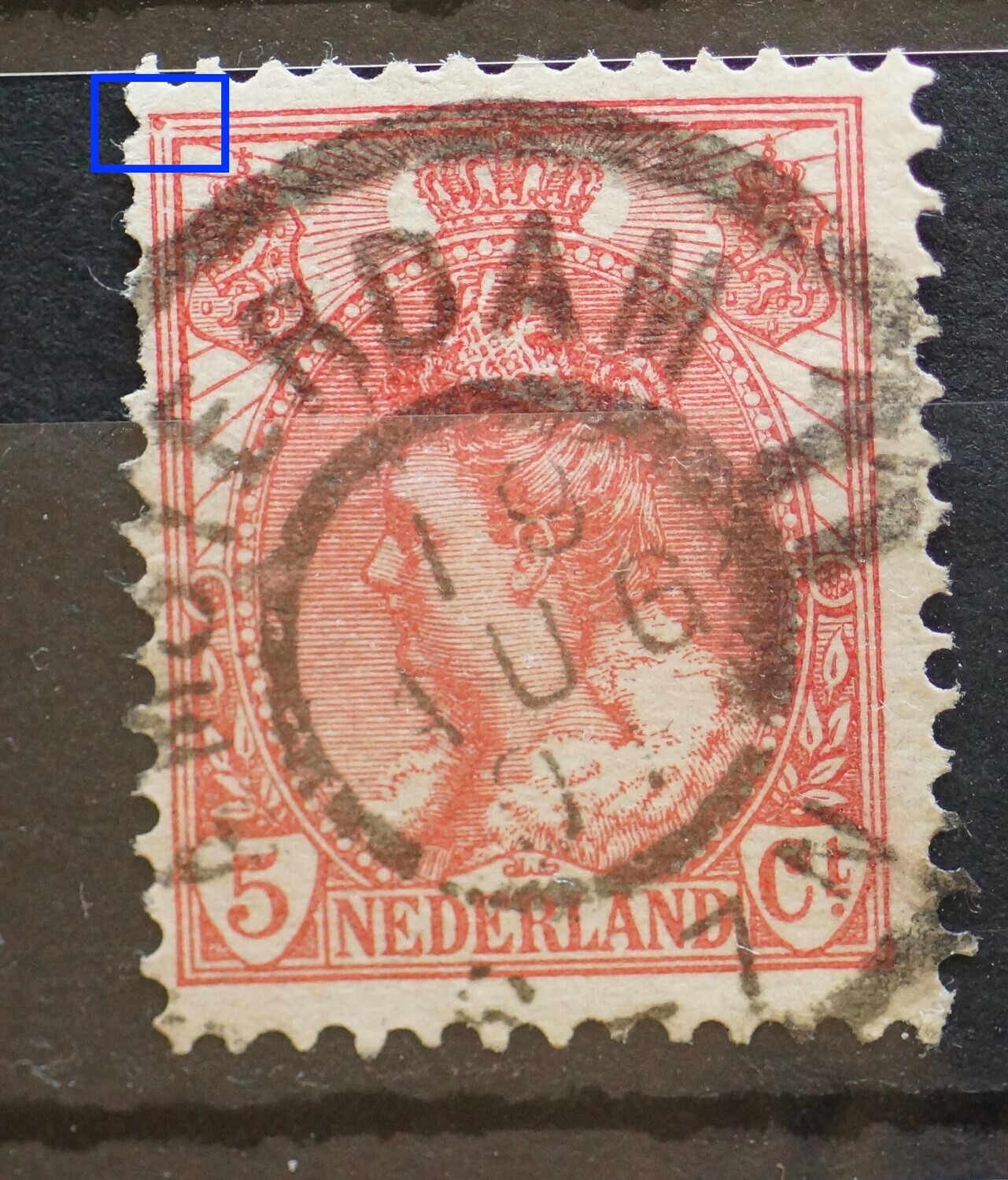 NVPH 60 - rode punt in linker bovenhoek NVPH 60 - rode punt in linker bovenhoek