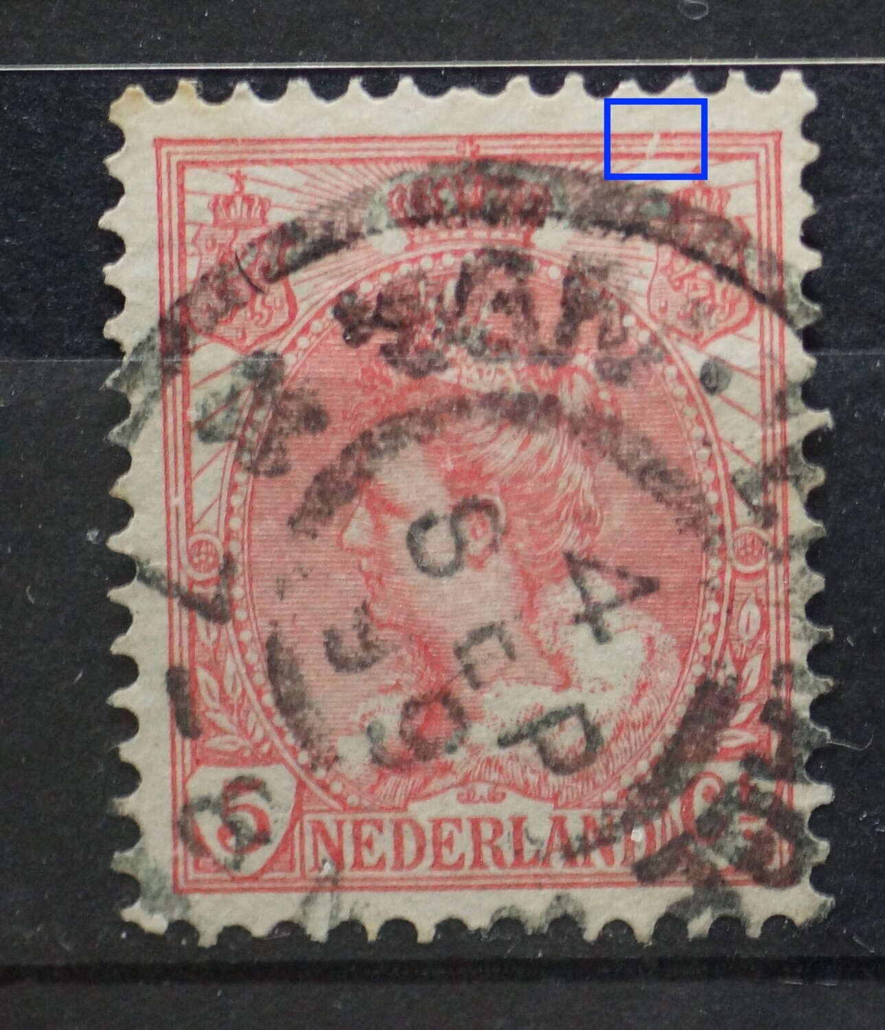 NVPH 60 - breuk in kaderlijn boven, rechts