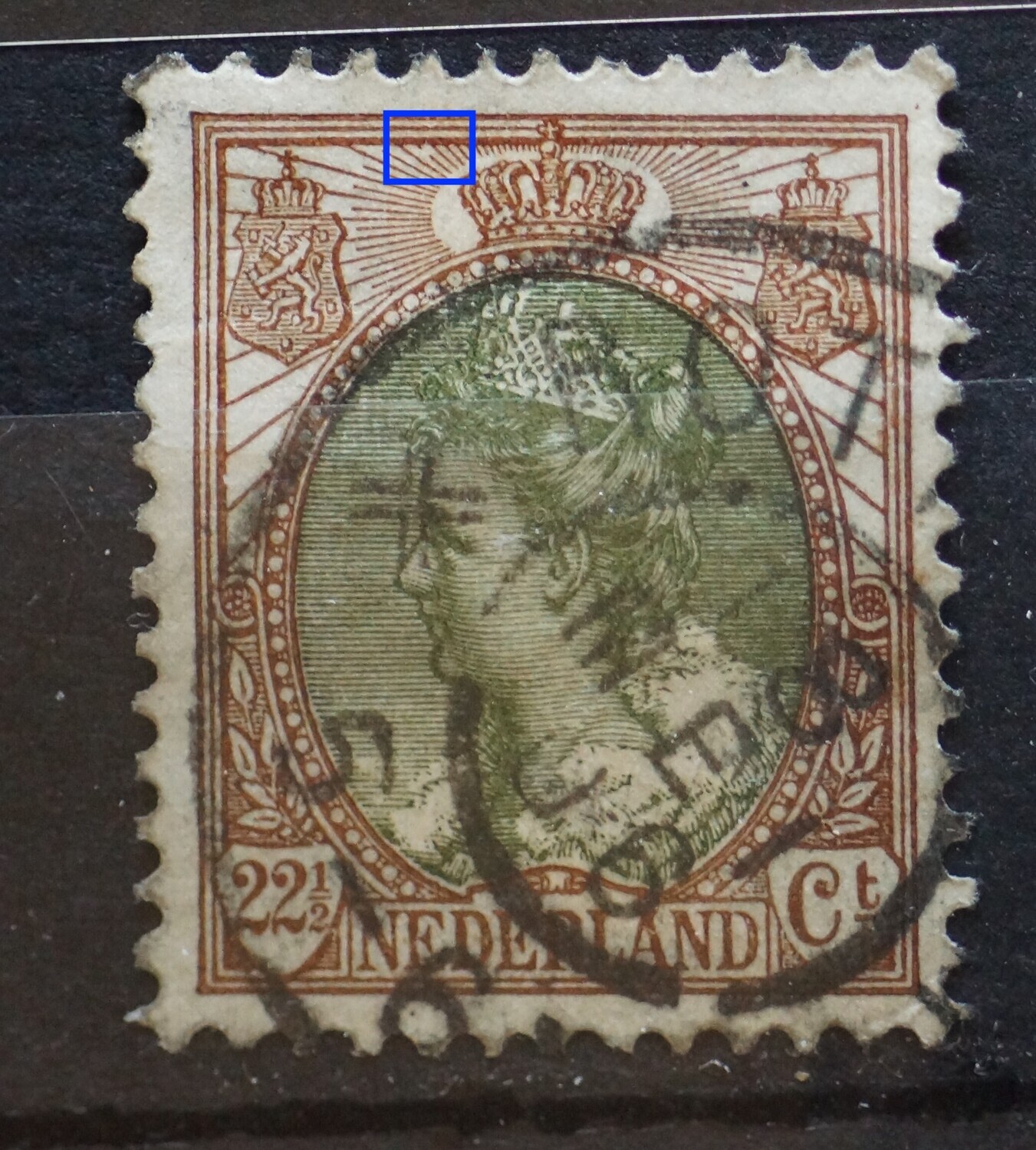 NVPH 70 - breuk in straal links van kroon NVPH 70 - breuk in straal links van kroon