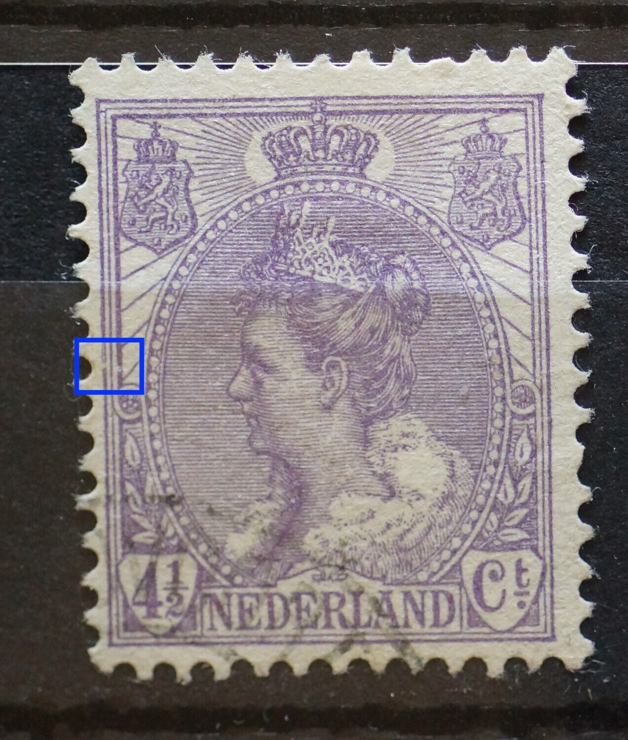 NVPH 59 - gespleten kaderlijn links NVPH 59 - gespleten kaderlijn links