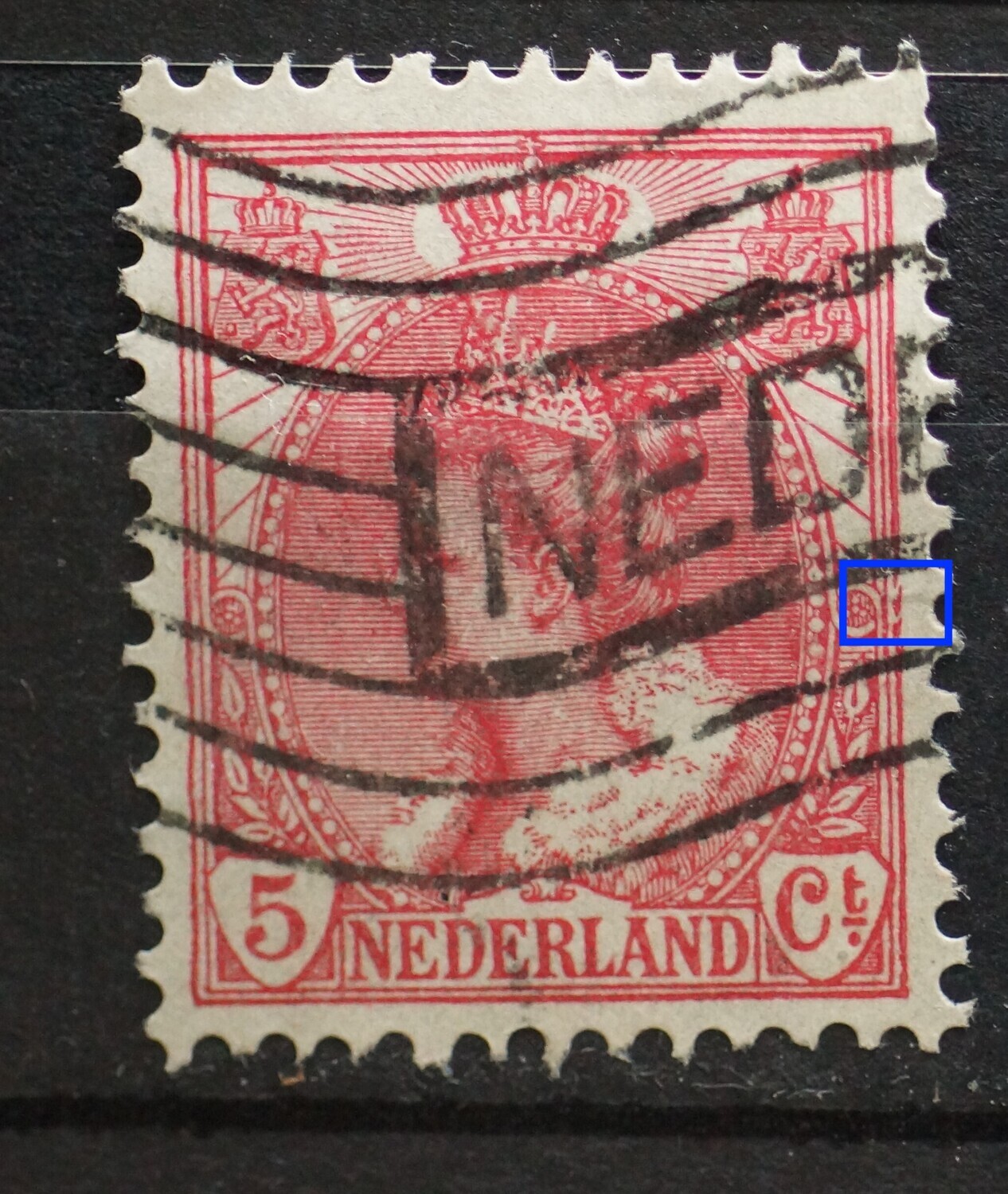 NVPH 60 - beschadigde kaderlijn rechts, midden
