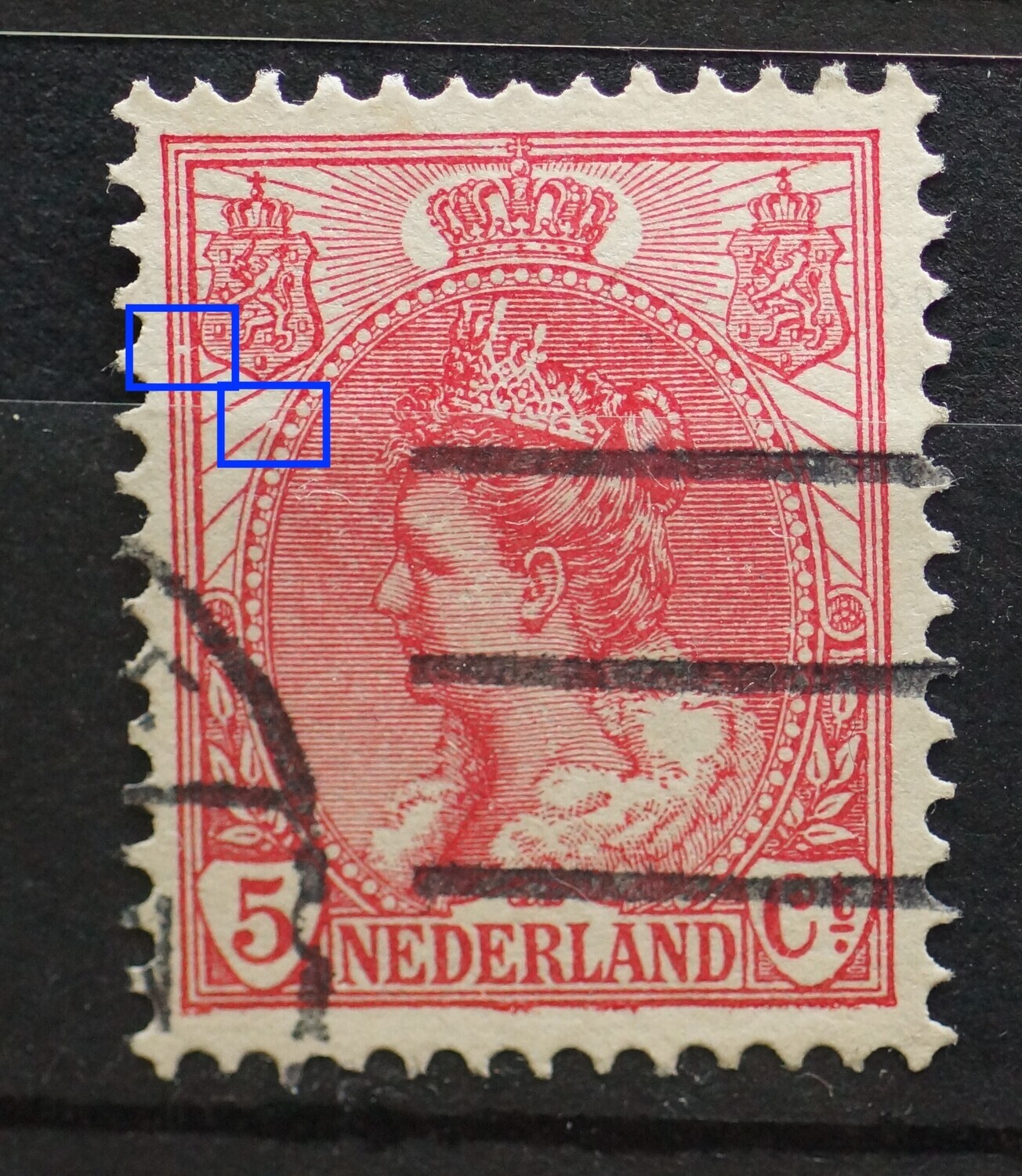 NVPH 60 - o.a. breuk in kaderlijn links NVPH 60 - o.a. breuk in kaderlijn links