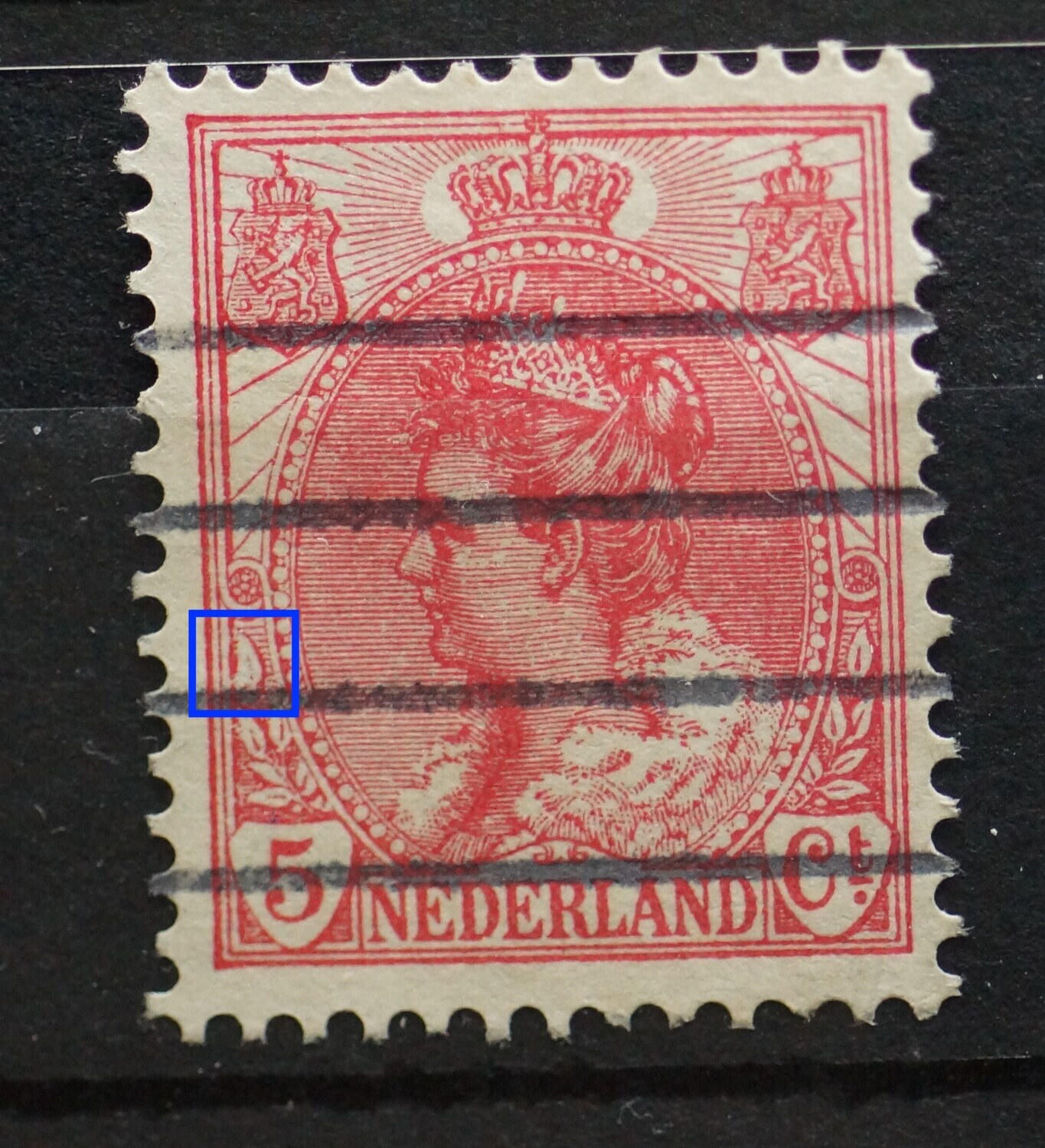 NVPH 60 - beschadigd bovenste blad links NVPH 60 - beschadigd bovenste blad links